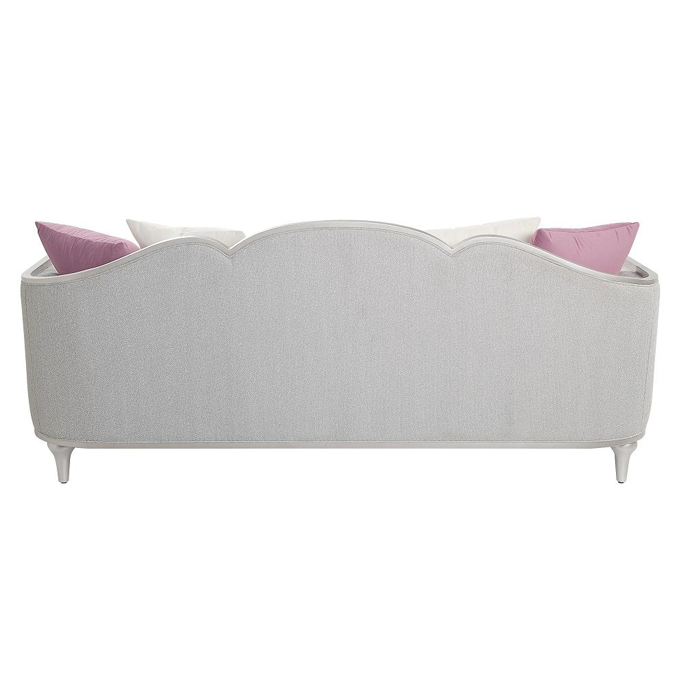 Kasa - Sofa With 5 Pillows - Beige Linen & Champagne, beige, view 6