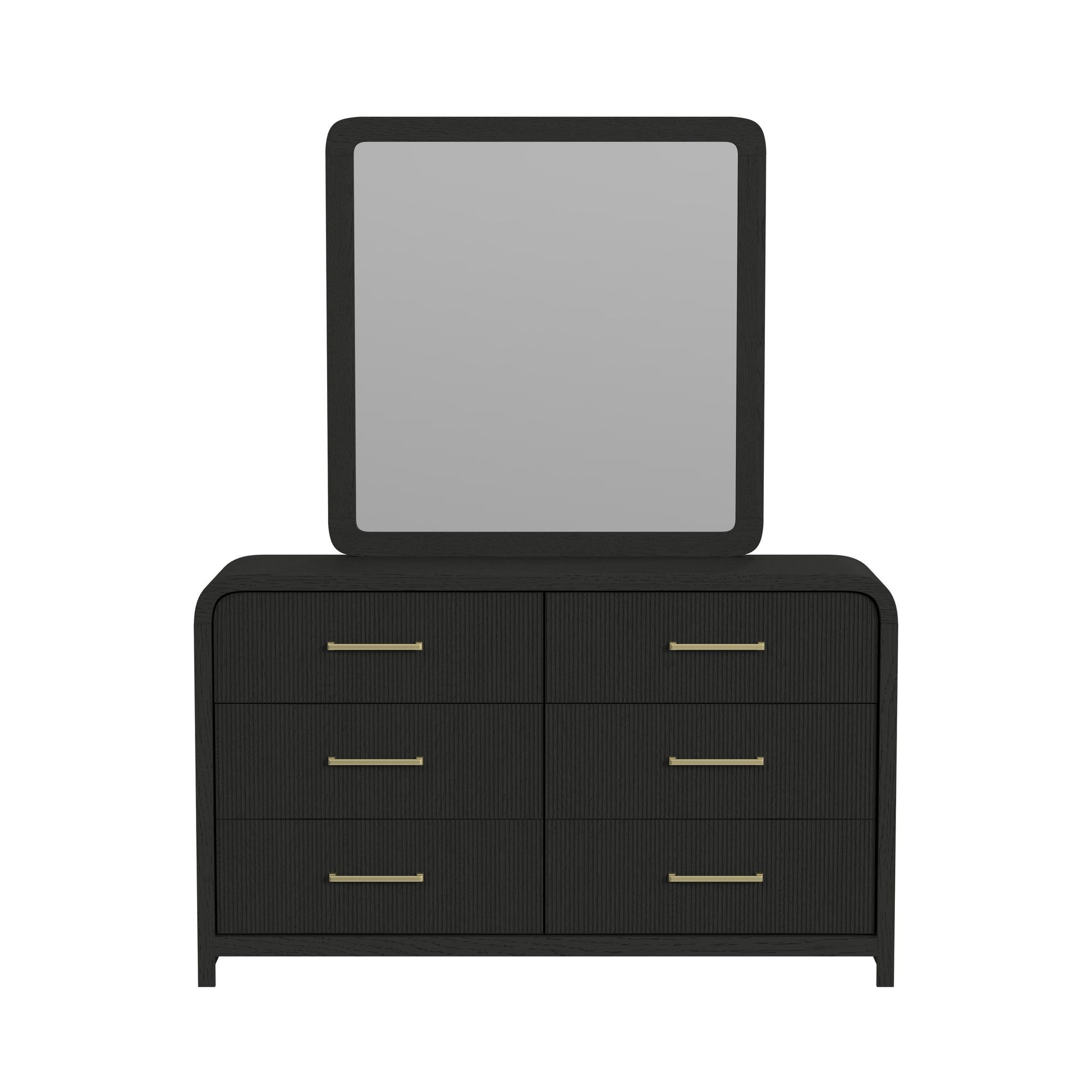 Ridgemont - Dresser And Mirror Set - Black With Grain