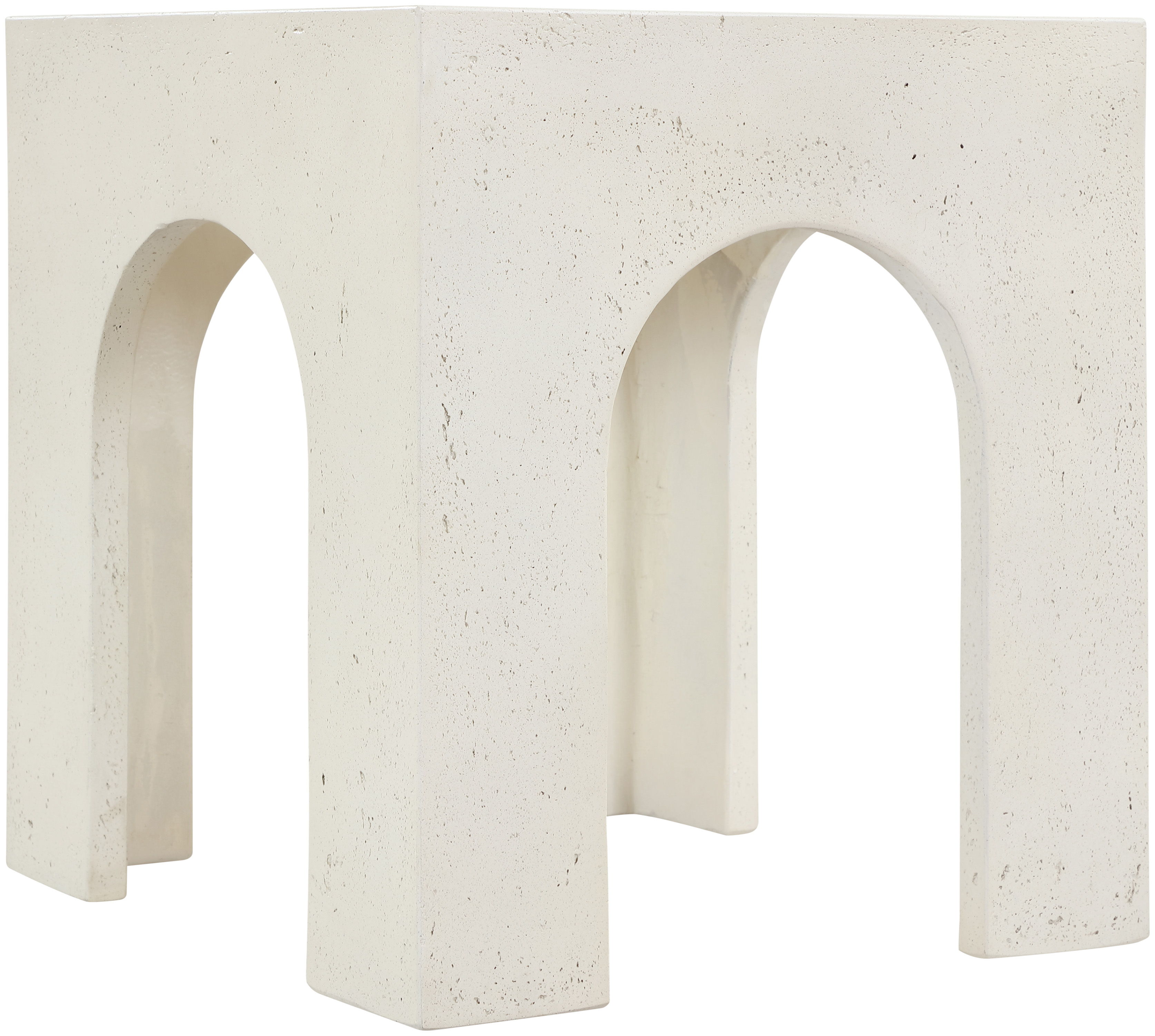 Renza - Concrete And Fiberglass Indoor / Outdoor End Table - Cream
