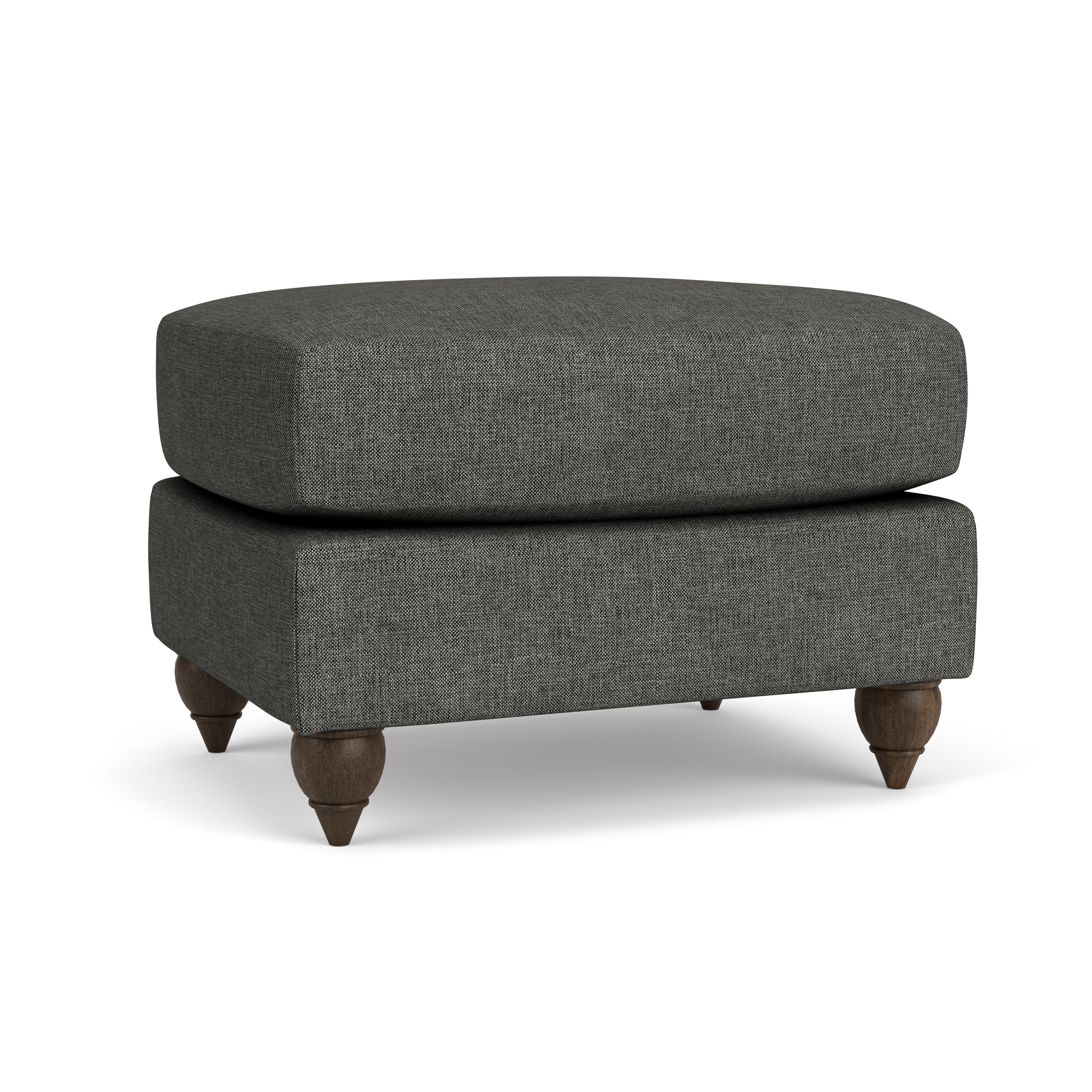 Veda - Fabric Ottoman, white, view 2