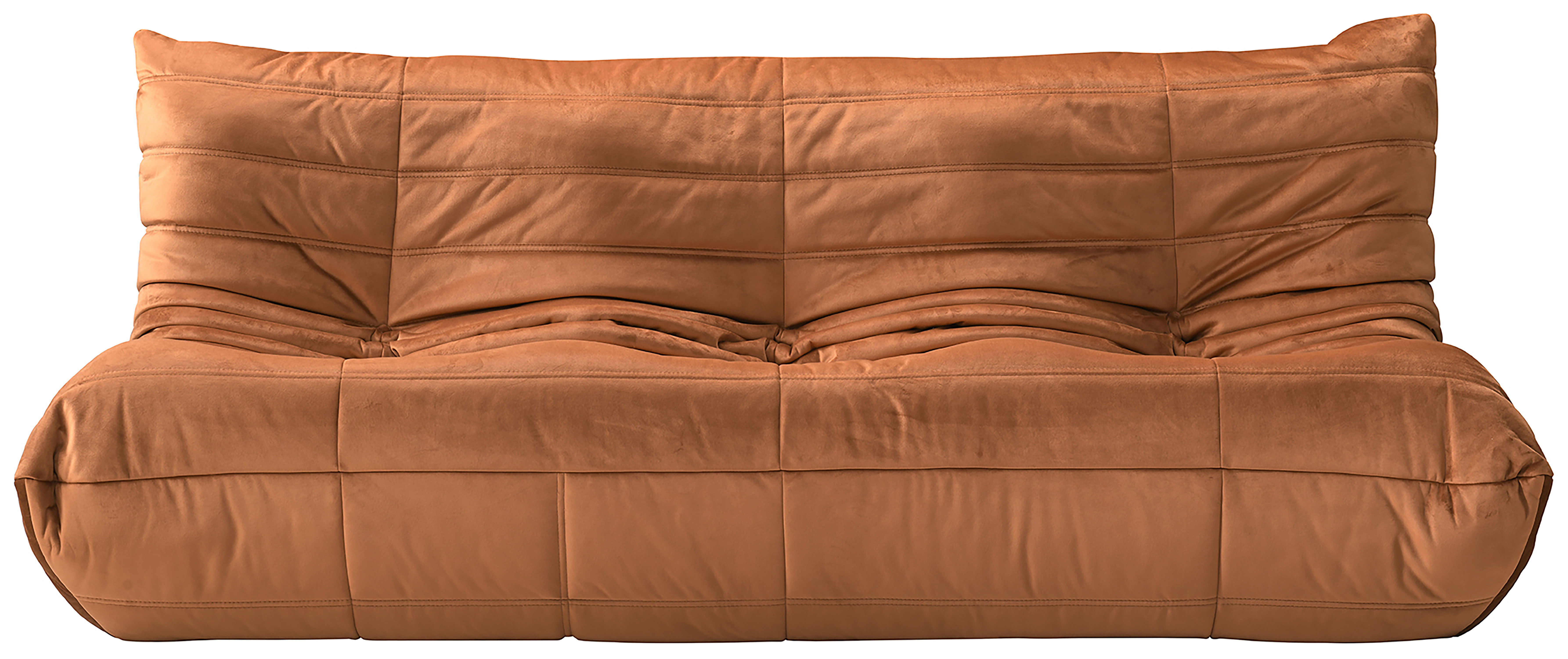 Relax - Velvet 77.75" Upholstered Sofa - Cognac