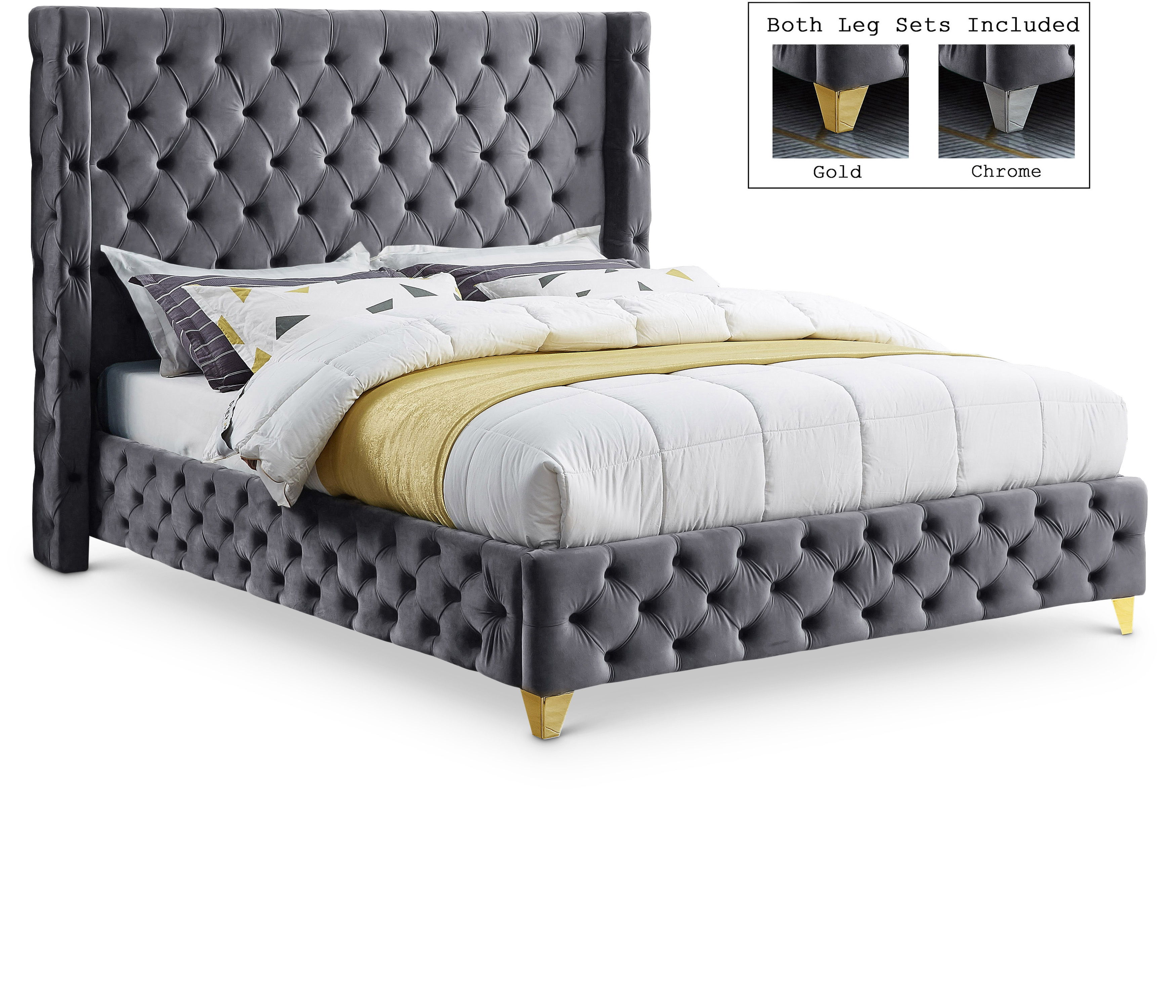 Savan - King Bed - Gray