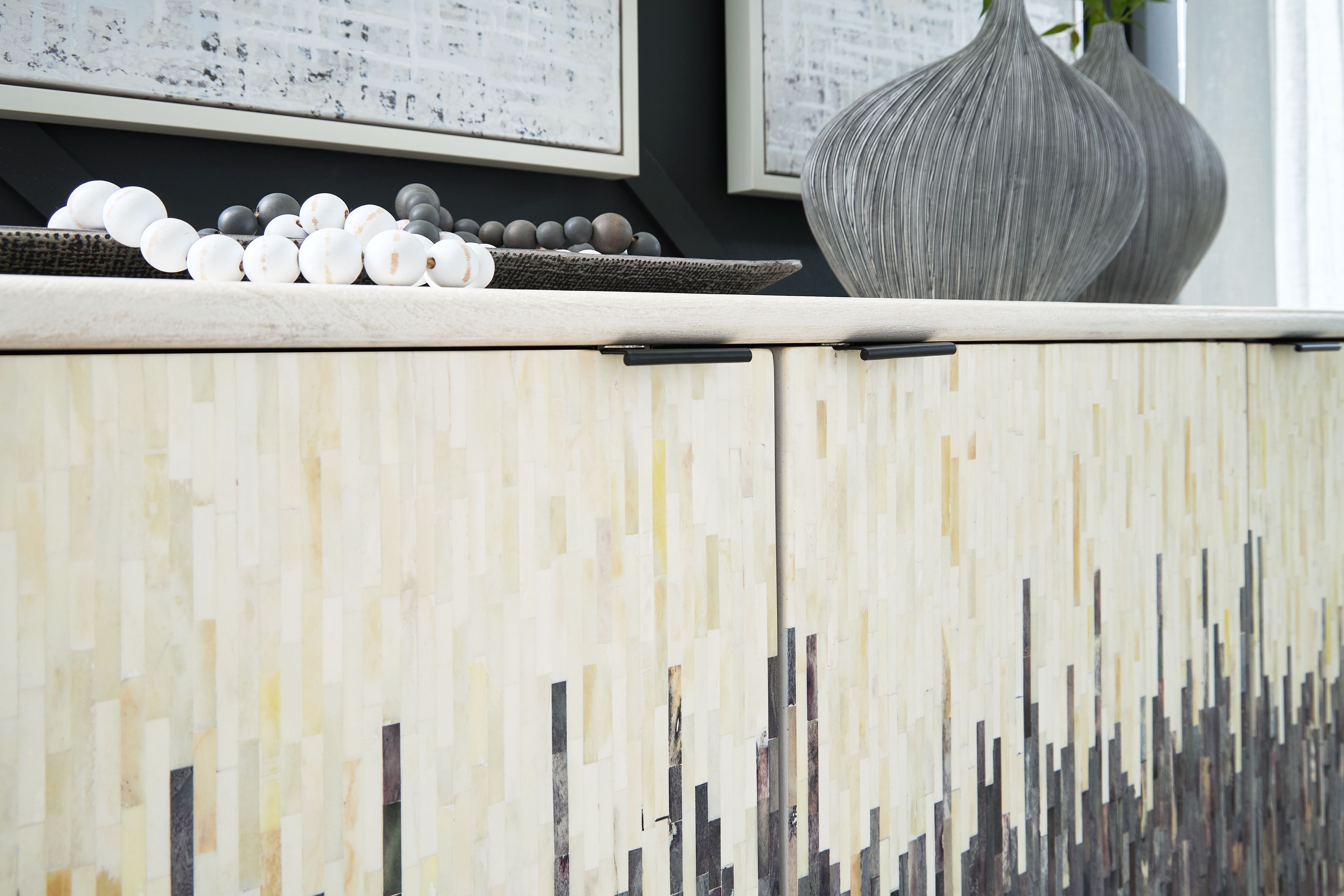 Ashley Furniture Freyton - Accent Cabinet - White / Gray - Image 7
