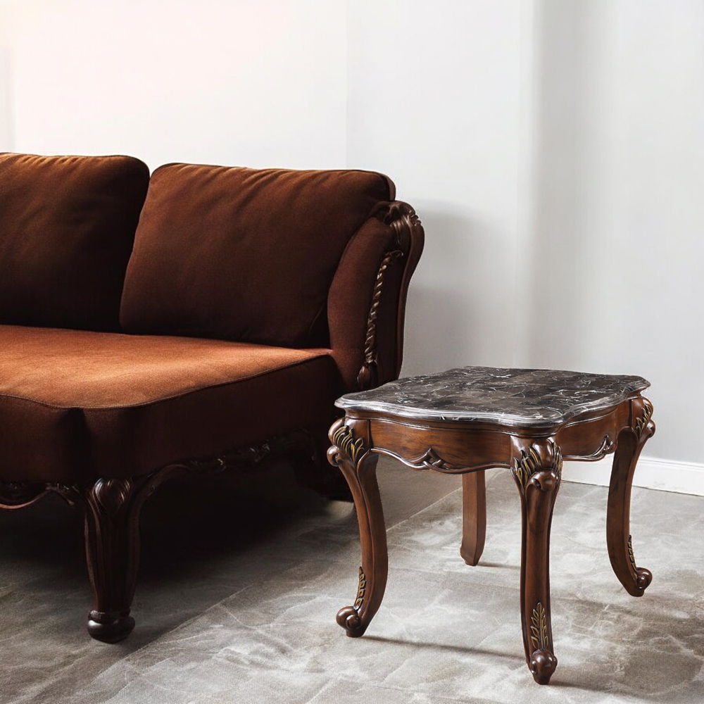 Miyeon - End Table - Marble Top & Cherry, dark brown, view 3
