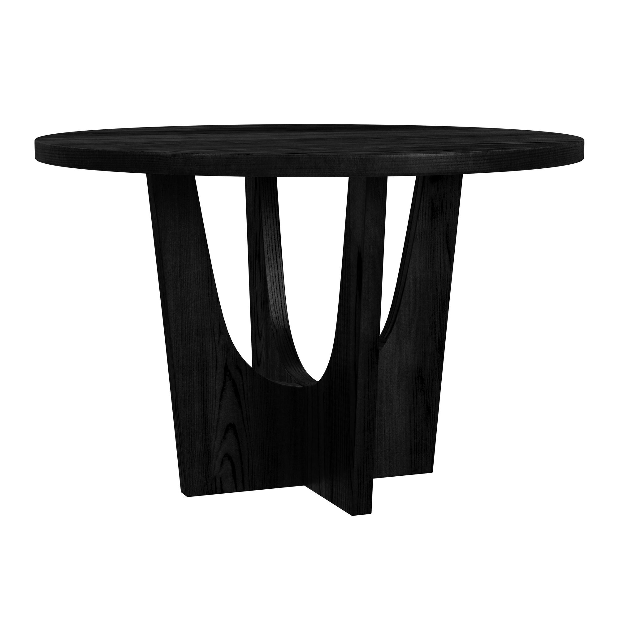 Oregon - 5 Piece Counter Height Dining Set (Round Counter Table With Wood Top And Four Chairs) - Black