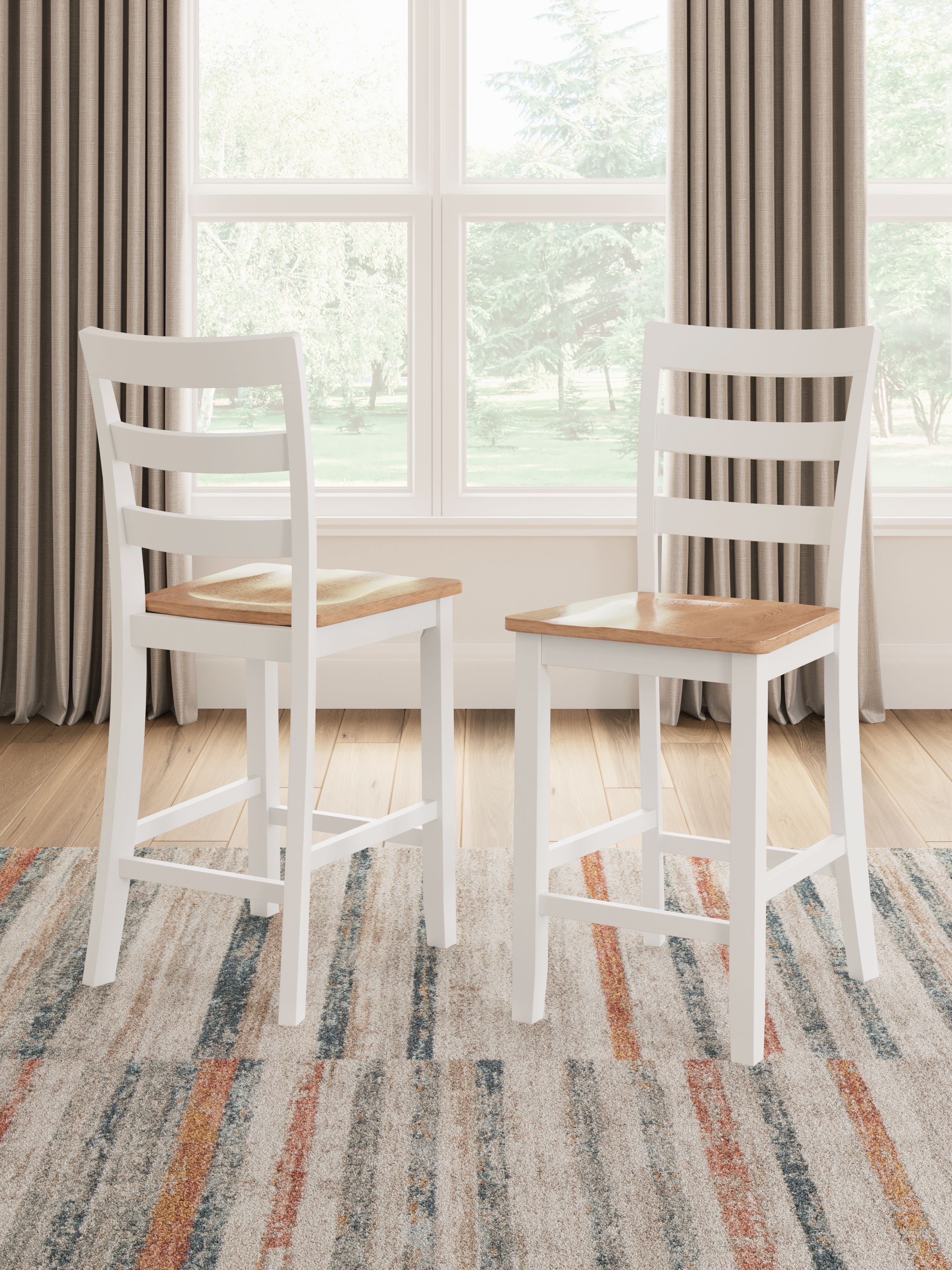 Gesthaven - Barstool (Set of 2) - Natural / White