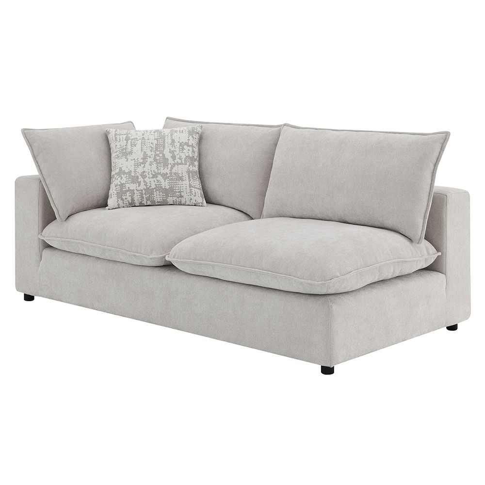 Marisa - Modular Left Facing Loveseat With 2 Pillows - Beige Boucle, beige, view 5