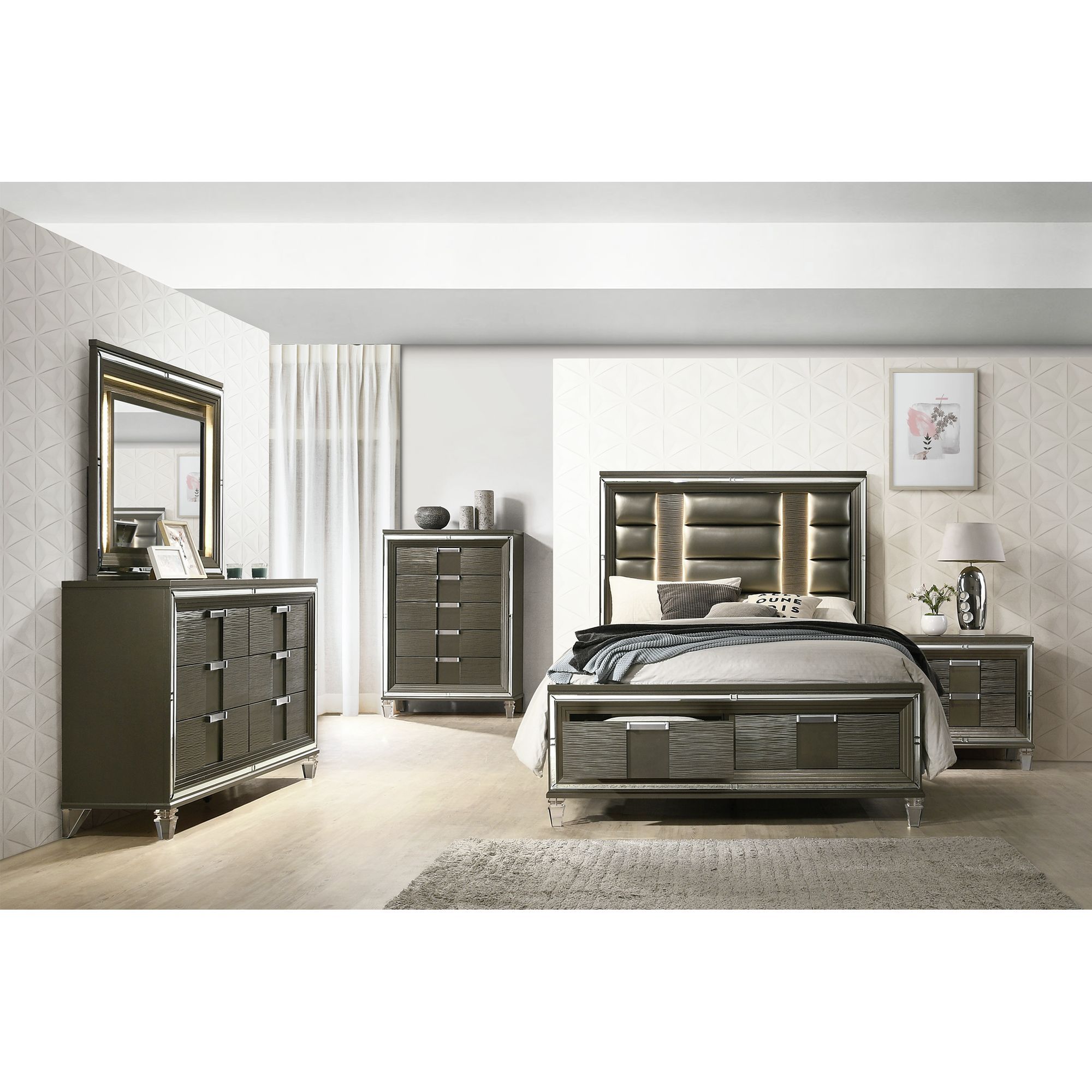Twenty Nine - King Storage 4 Piece Bedroom Set - Dark Brown