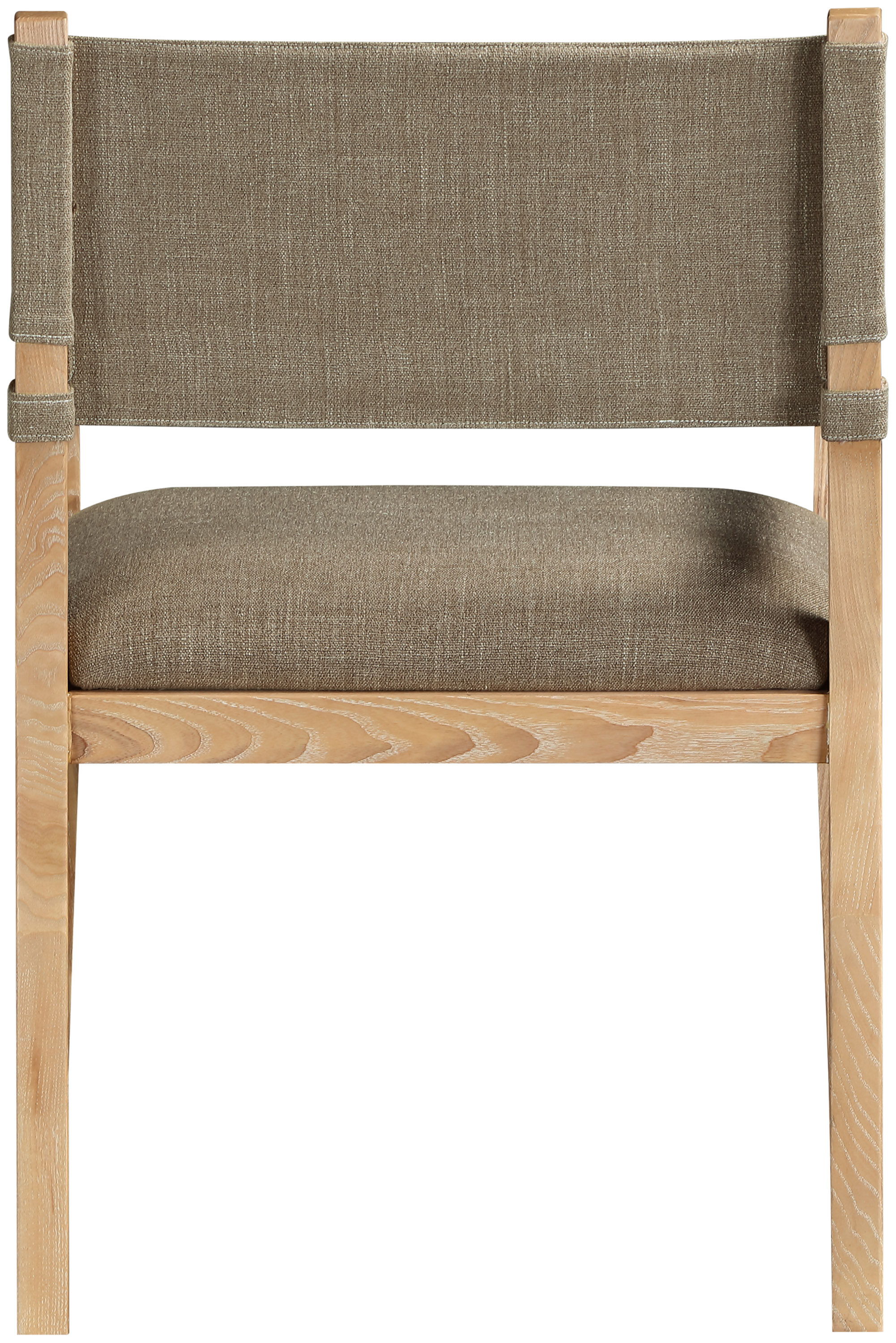 Avon - Linen Textured Performance Fabric Upholstered Dining Arm Chair - Brown