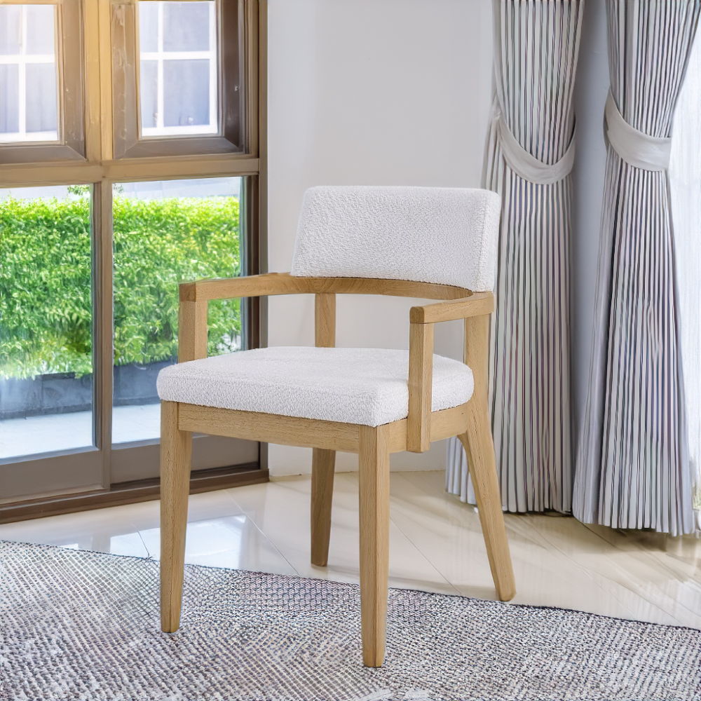 Kasem - Arm Chair (Set of 2) - Gorge Fabric & Oak, light brown, view 4