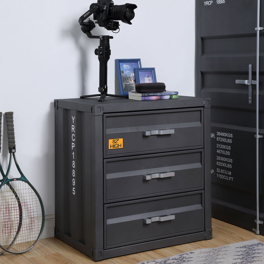 Cargo - Chest With 3 Drawers - Gunmetal, dark gray
