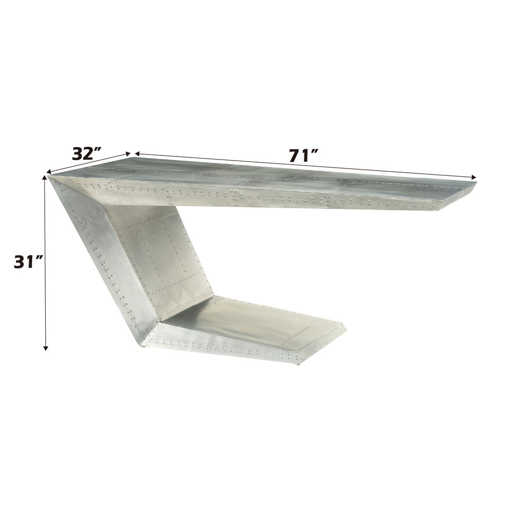 Brancaster - Executive Writing Desk - Aluminum, silver, view 6