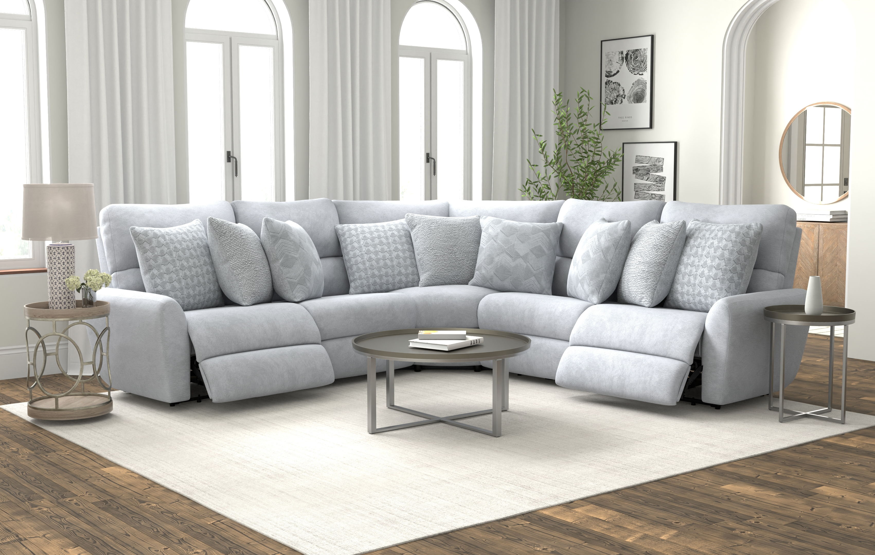 Majesty - 3 Piece Deep Seating Power Reclining Sectional - Shark