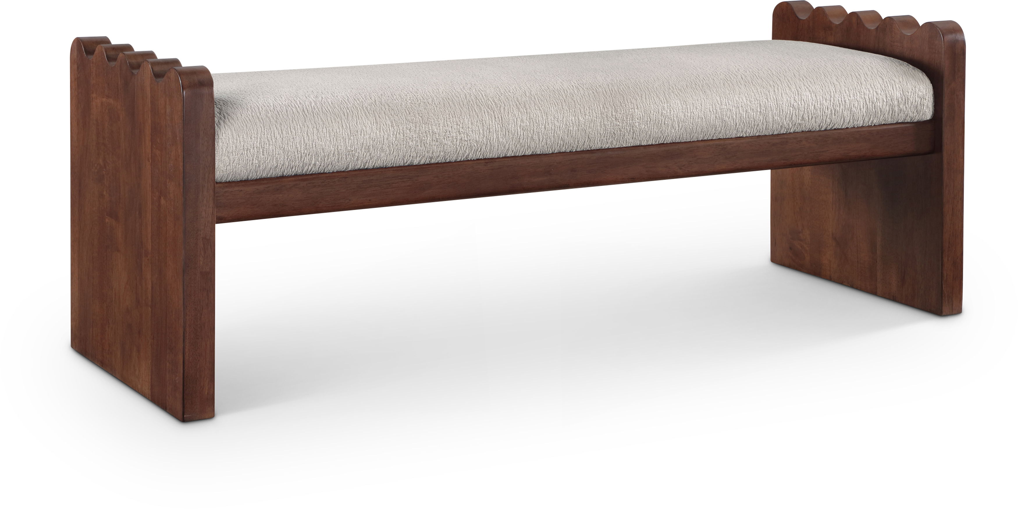 Sonia - Bench With Brown Base - Beige