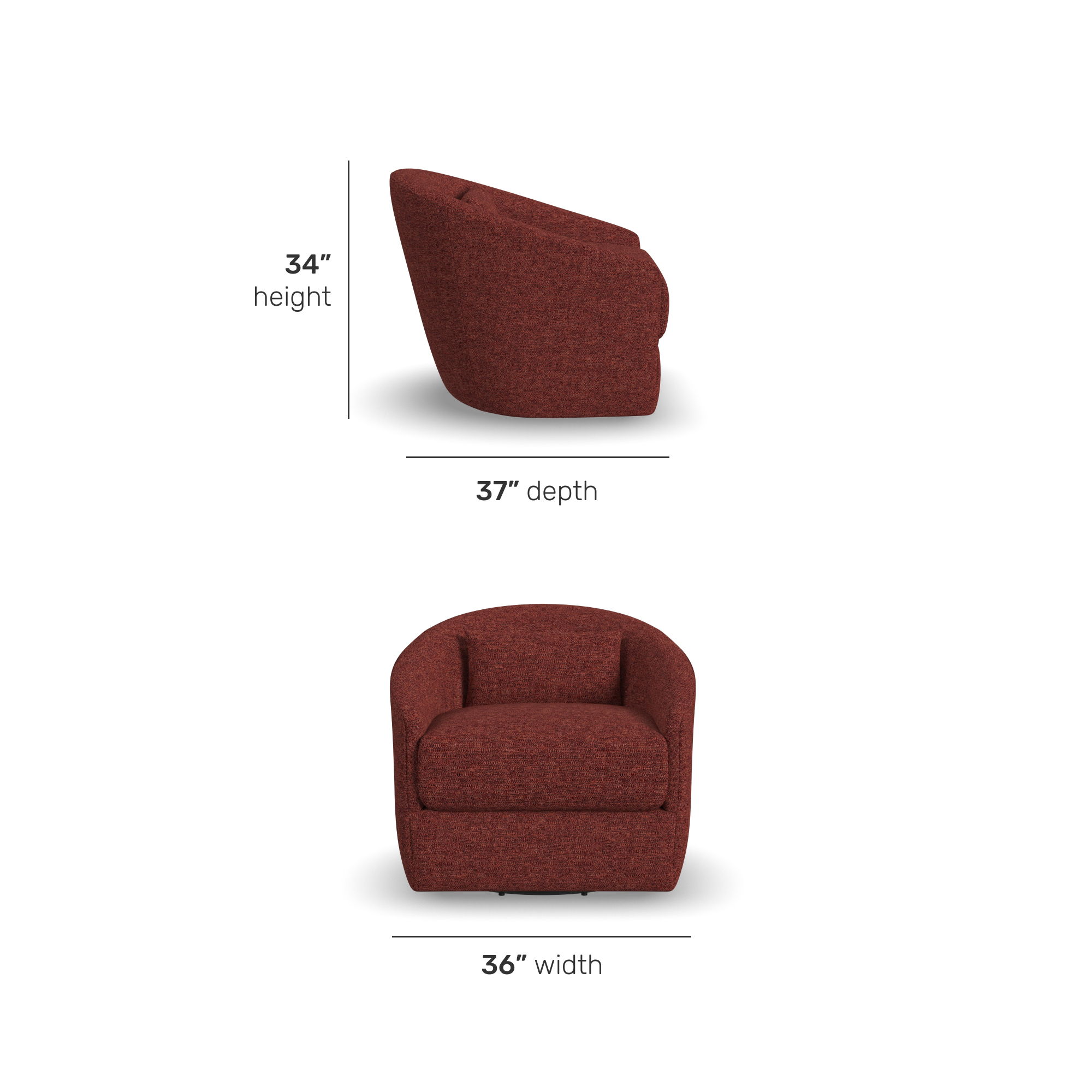 Shelly - Swivel Chair, dark red, view 8