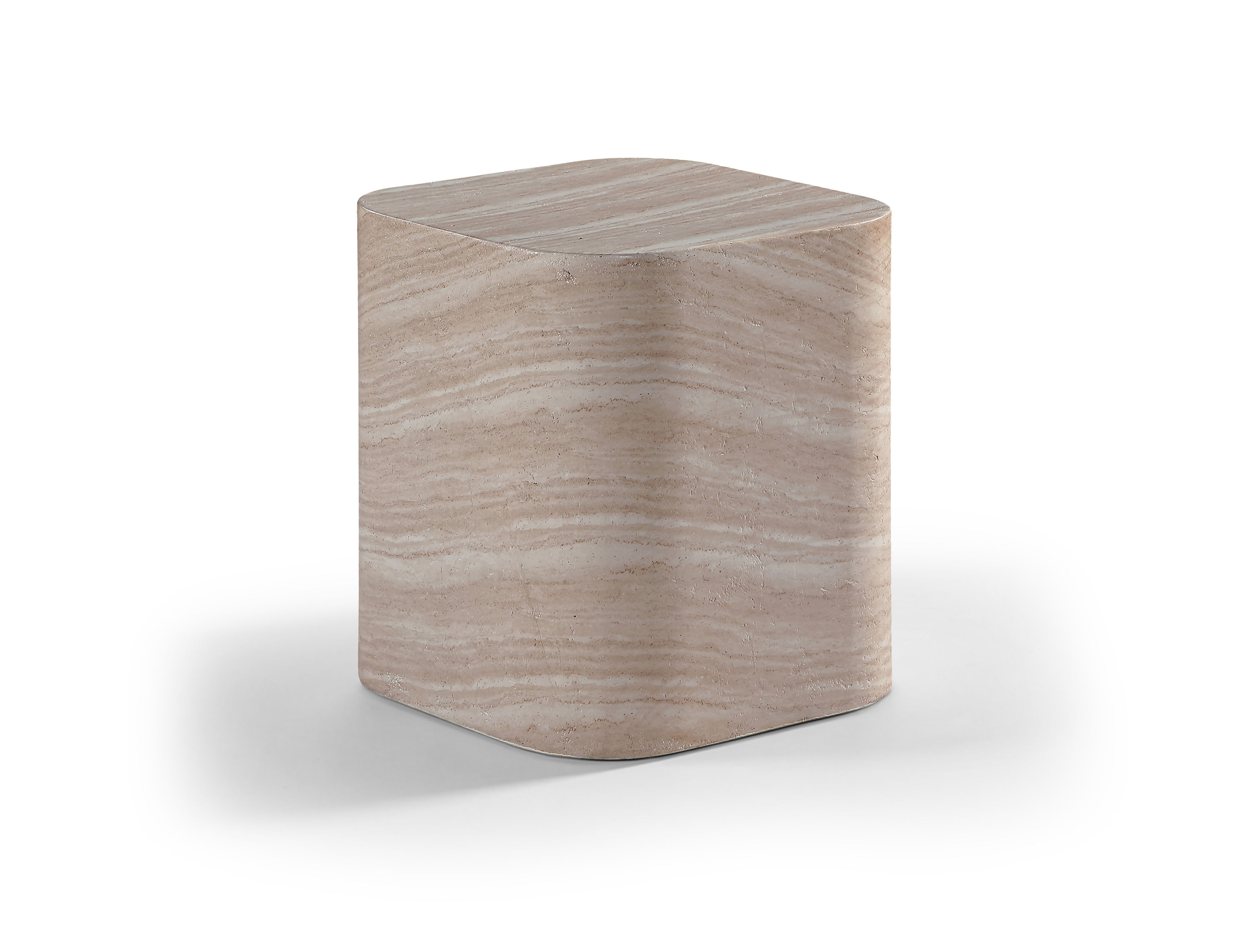 Vellon - Indoor/Outdoor End/Side Table - Travertine