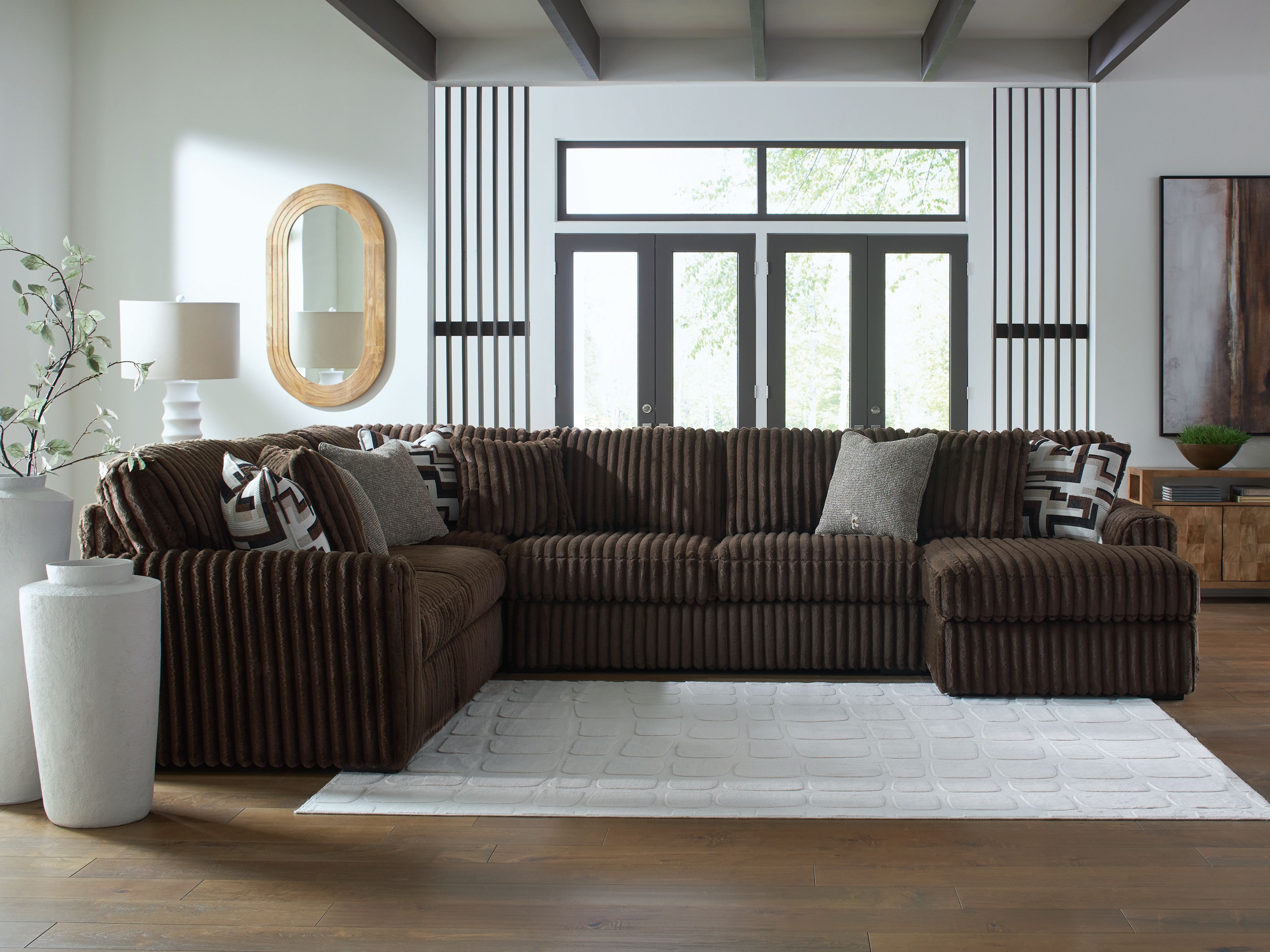 Ashley Furniture Midnight-Madness - 4-Piece Sectional With RAF Corner Chaise - Chocolate - Image 5