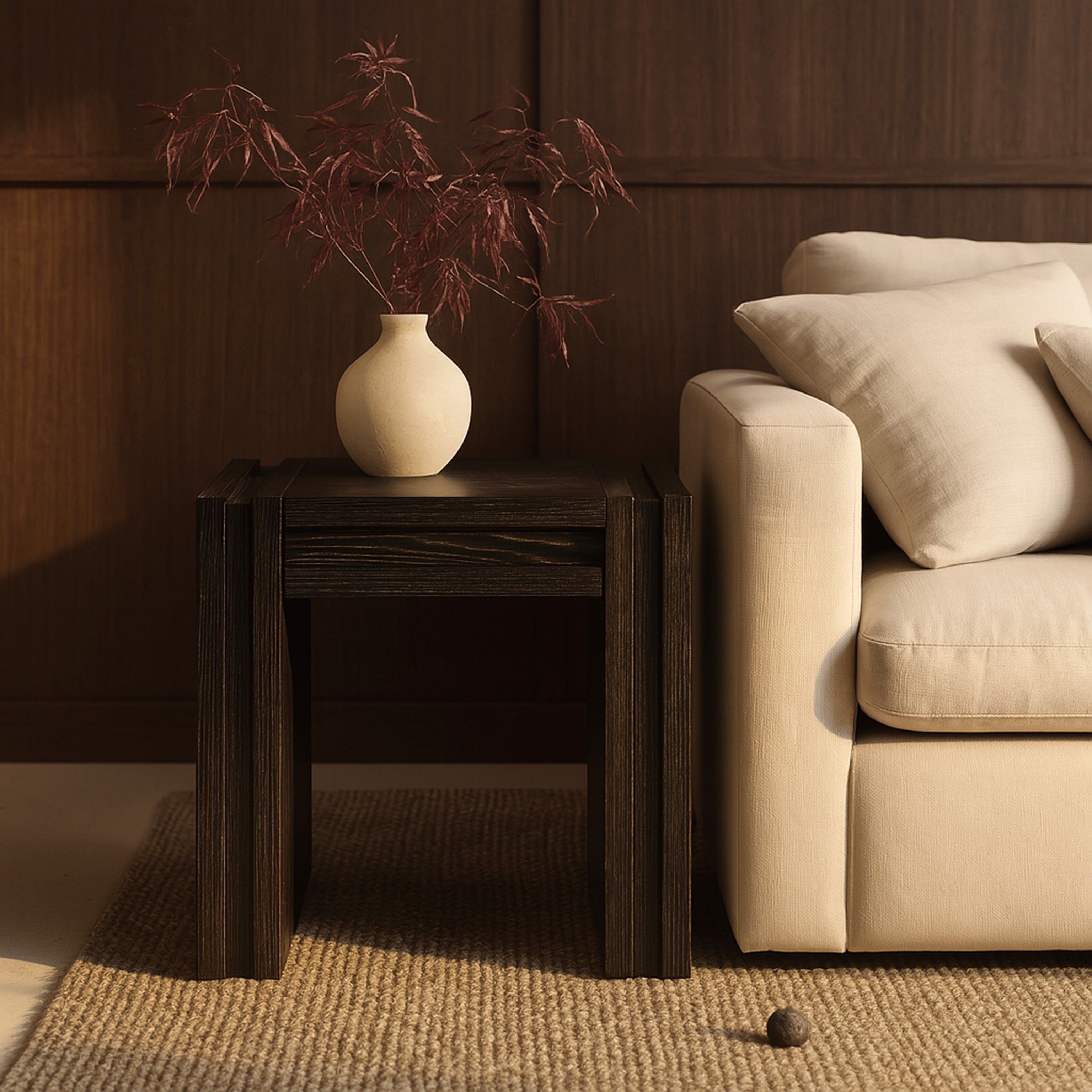 Stanton - Oak Veneer And Solid Wood End Table - Brown