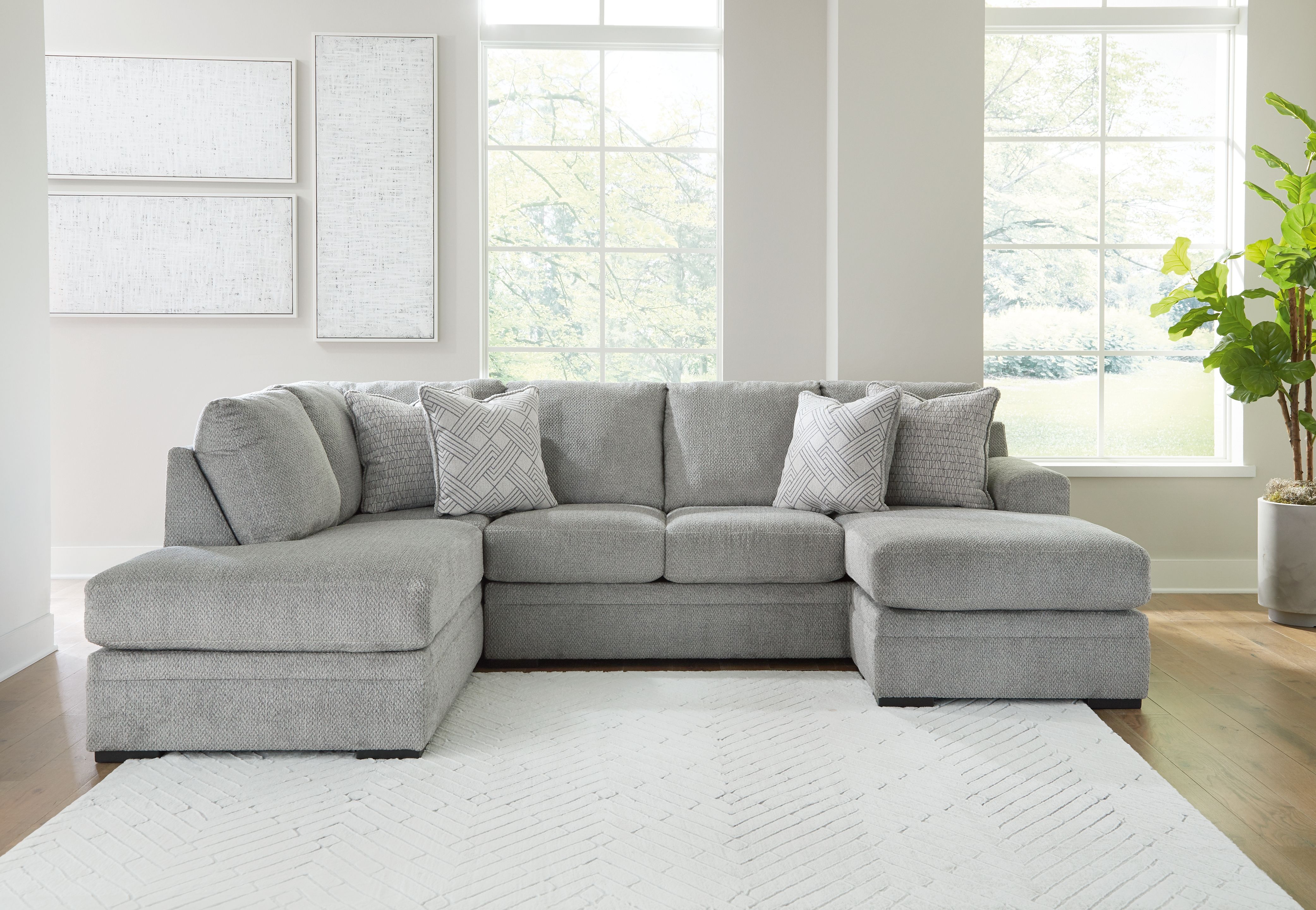 Casselbury - 2-Piece Sectional With Laf Corner Chaise - Cement
