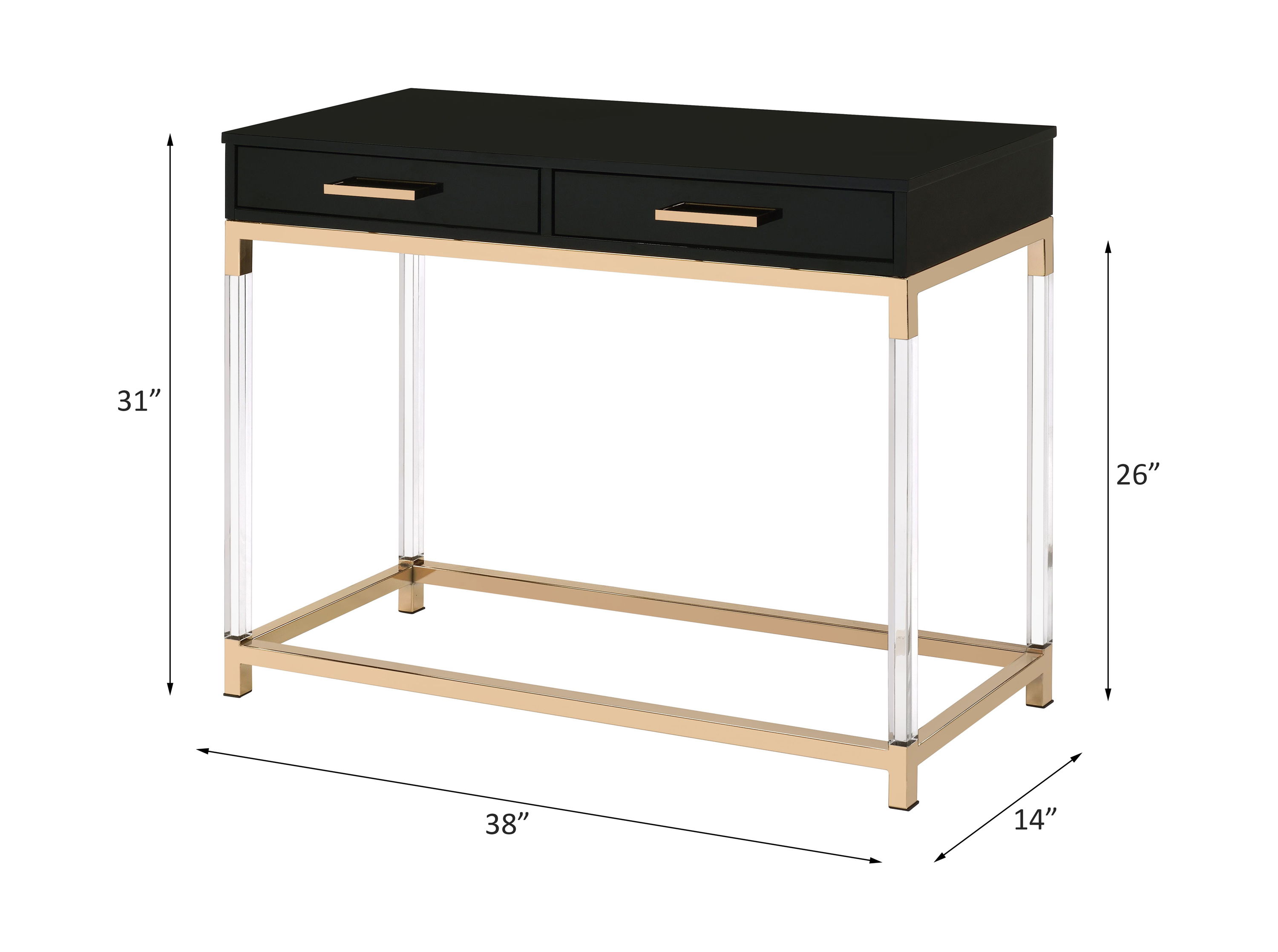 Adiel - Sofa Table - Black & Gold, black, view 3