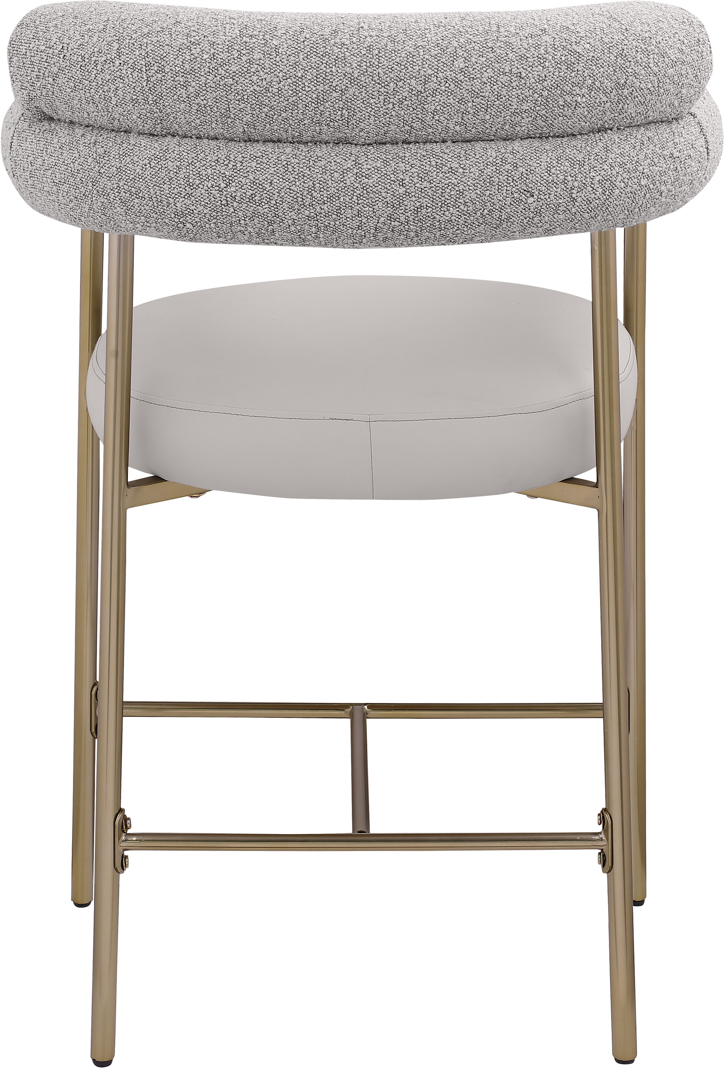Blake - Faux Leather Counter Stool With Bronze Legs (Set of 2) - Taupe