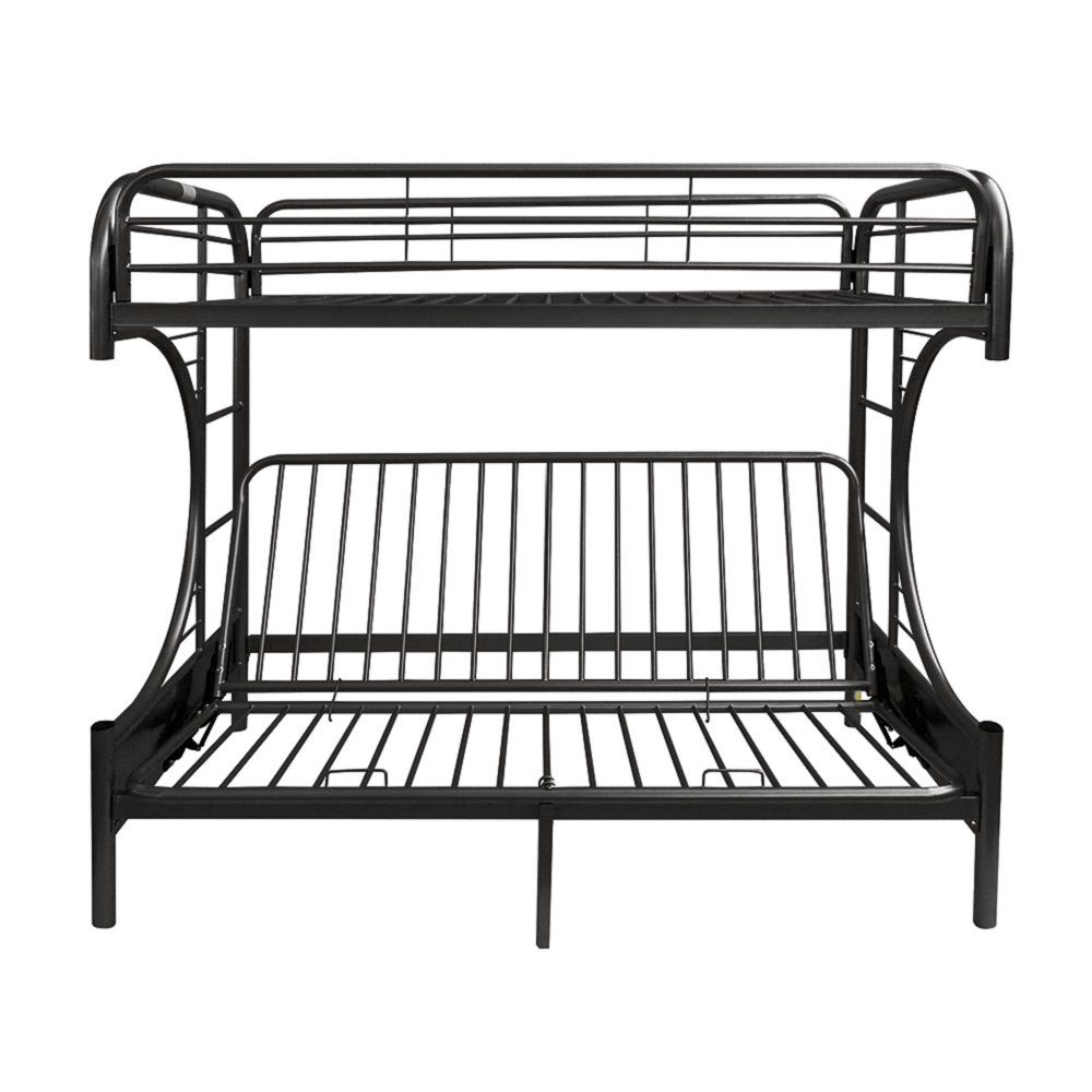 Eclipse - Twin Over Full Futon Bunk Bed - Black, black, view 6