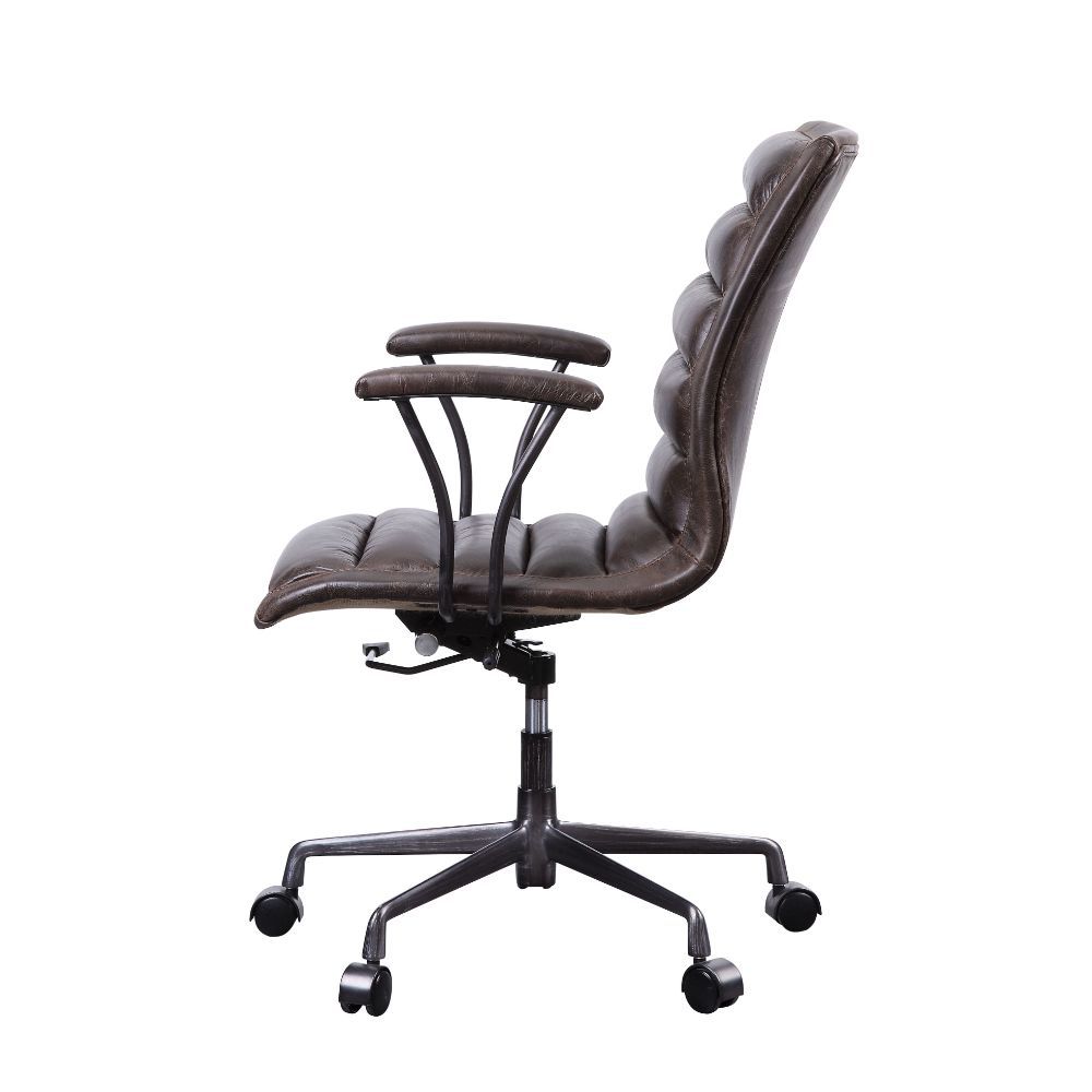 Zooey - Office Chair - Distress Chocolate Top Grain Leather, dark brown, view 7