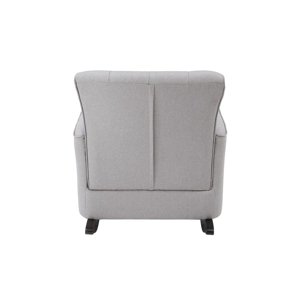 Denzell - Rocking Chair - Light Gray Linen, gray, view 5