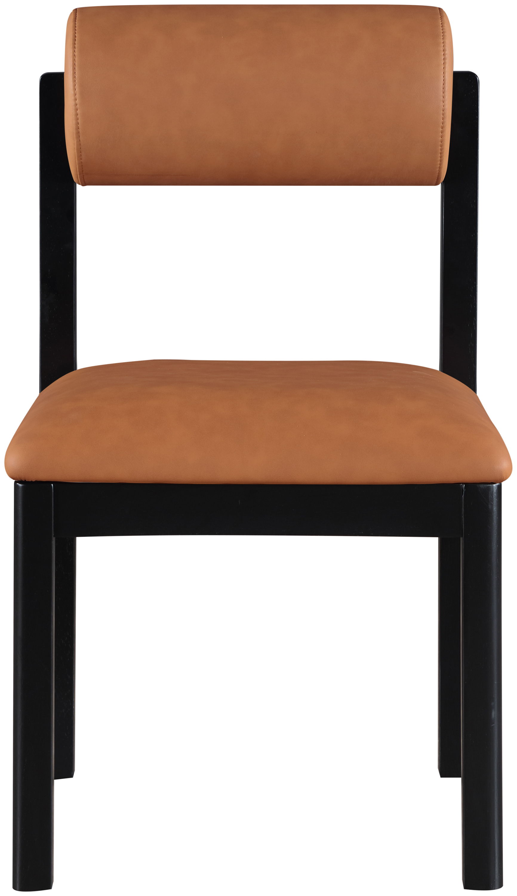 Roundhill - Vegan Leather Dining Chair (Set of 2) - Cognac