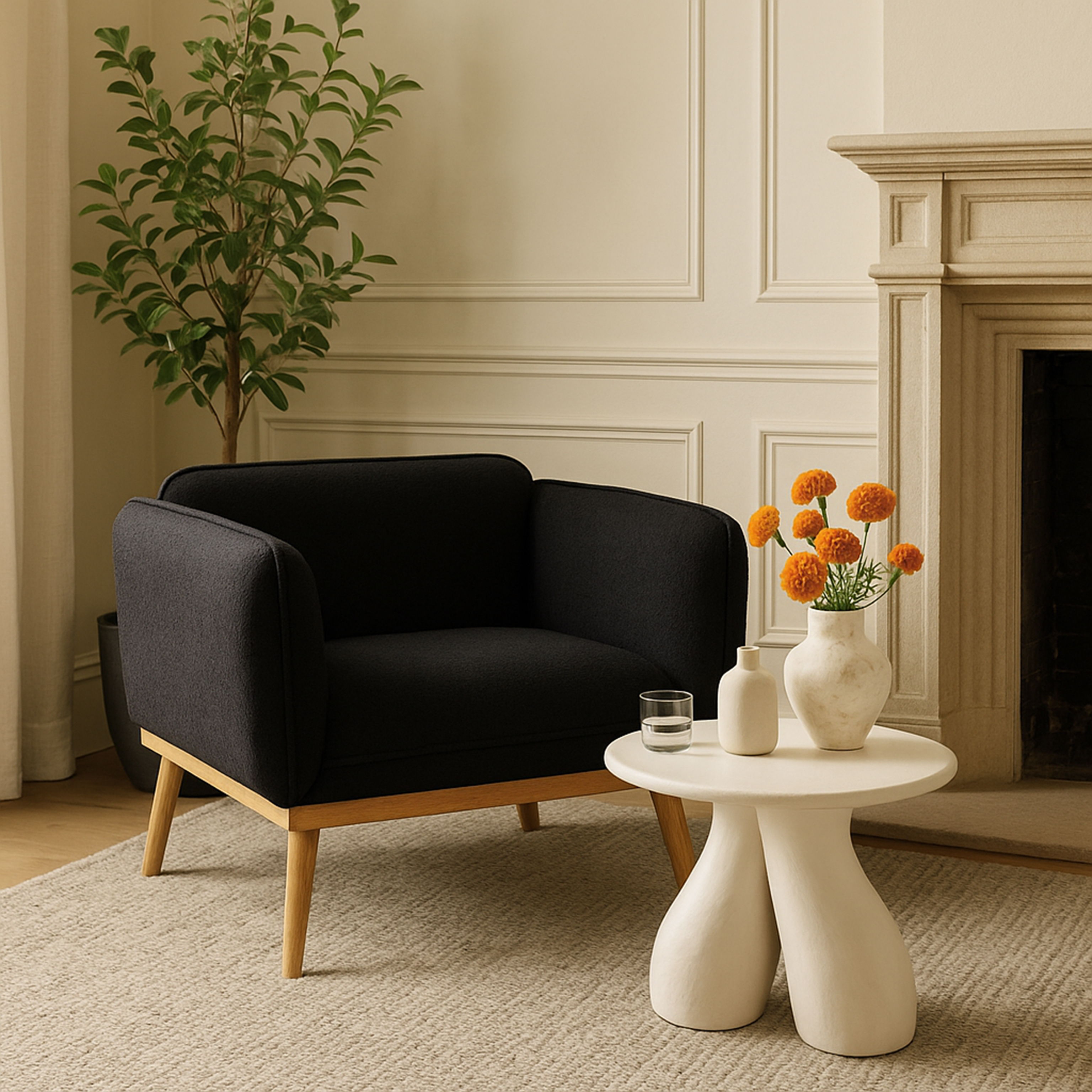 Talence - Aluminum End Table - Cream