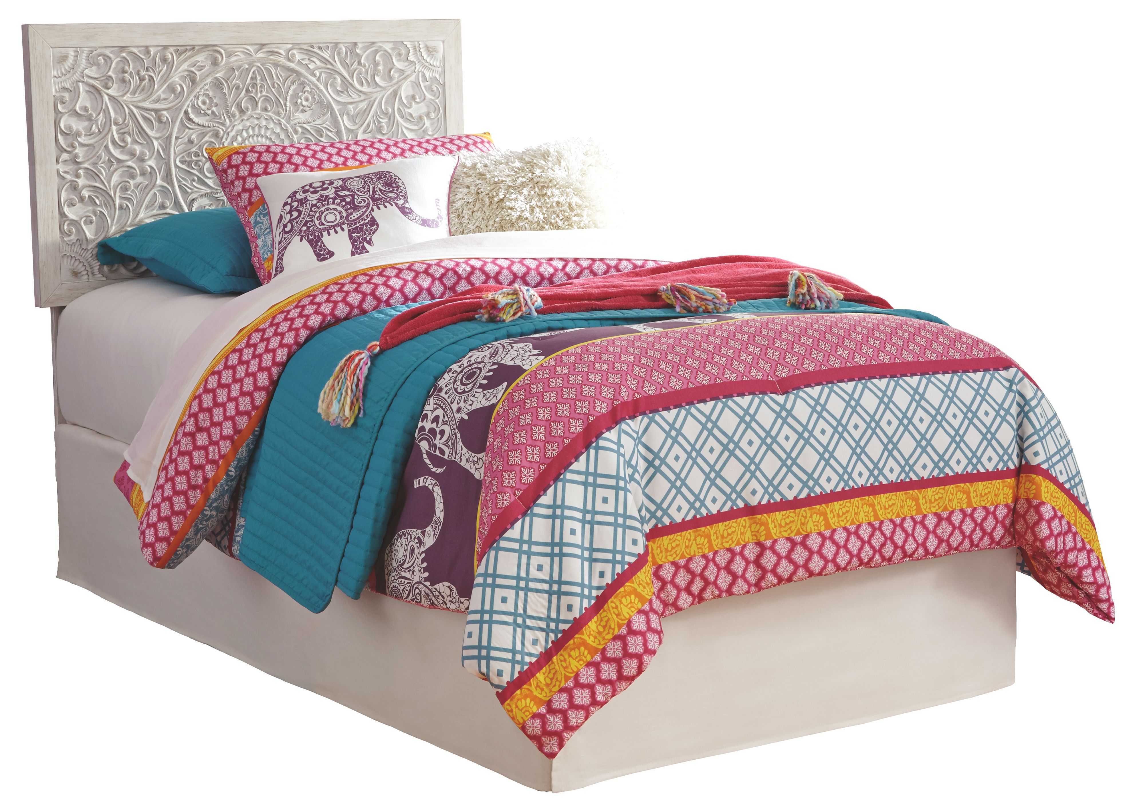 Twin Panel Headboard with Bolt on Bed Frame