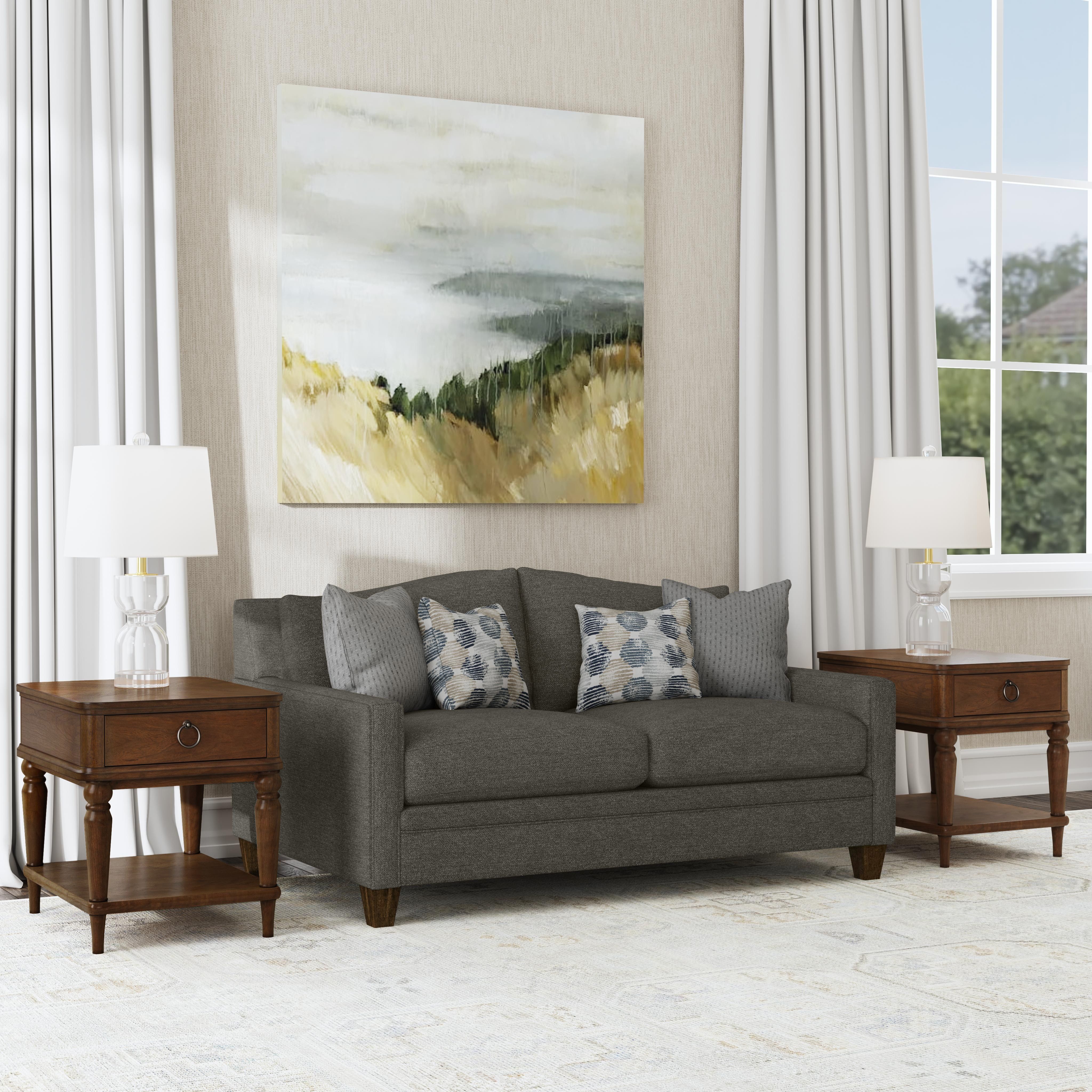 Lottie - Fabric Loveseat, dark gray, view 4
