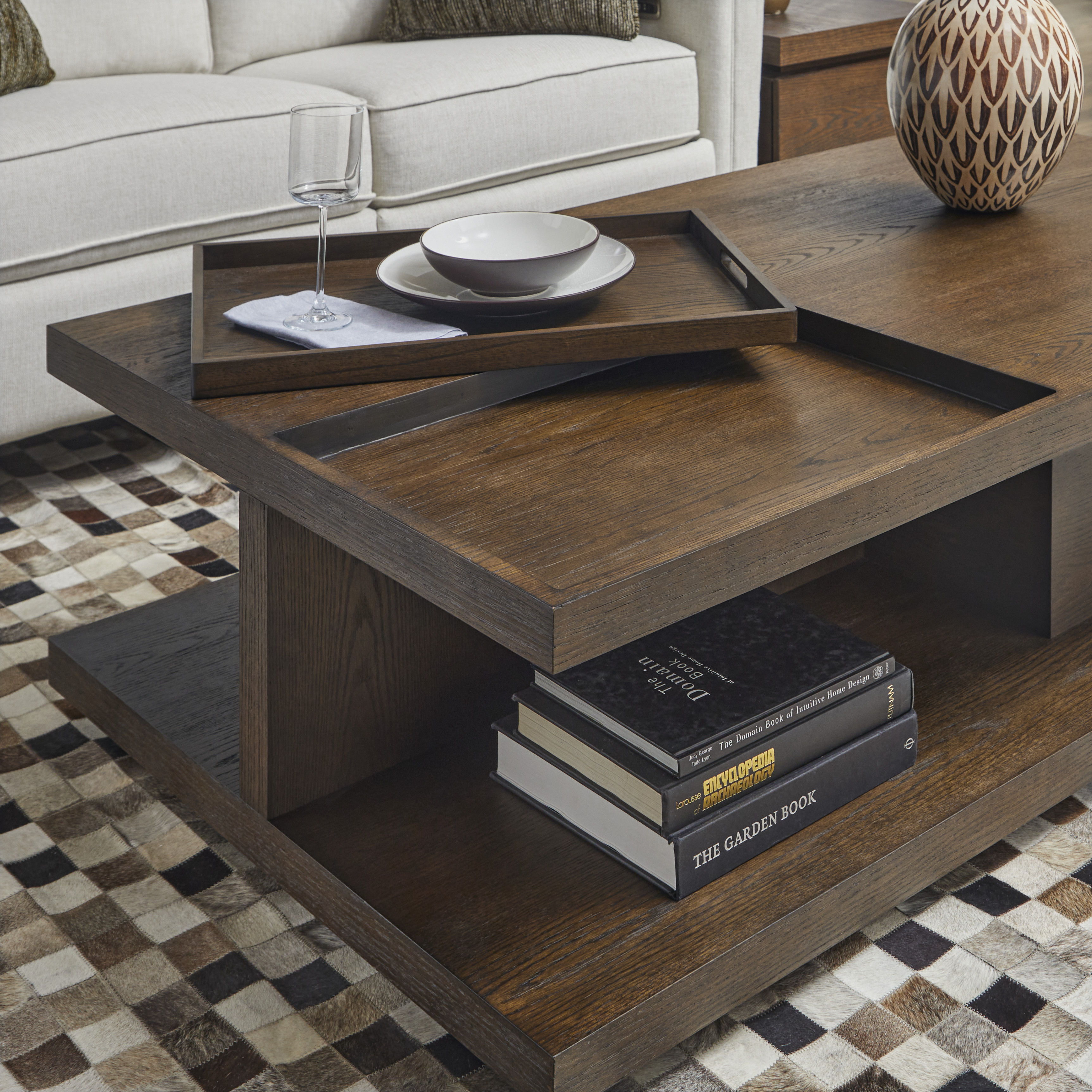 Athens - Rectangular Coffee Table With Casters - Chocolate Brown, dark brown, view 7