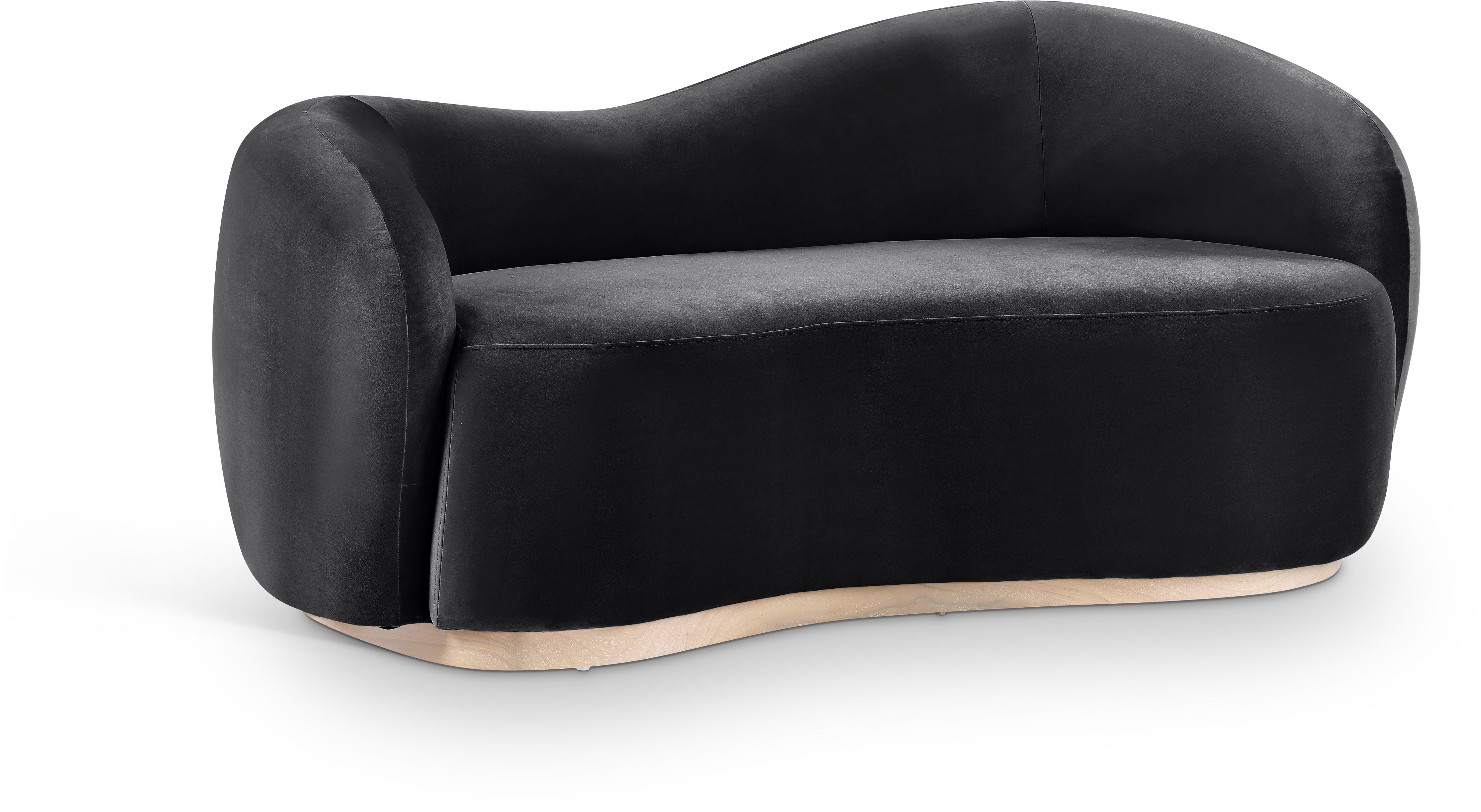 Gustavo - Velvet 72.5" Upholstered Loveseat - Black