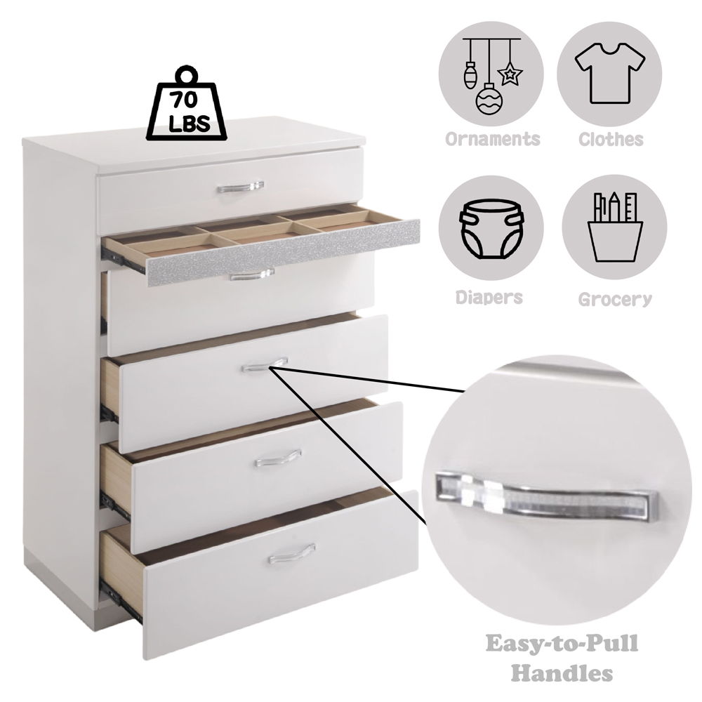 Naima II - Chest - White High Gloss, white, view 7