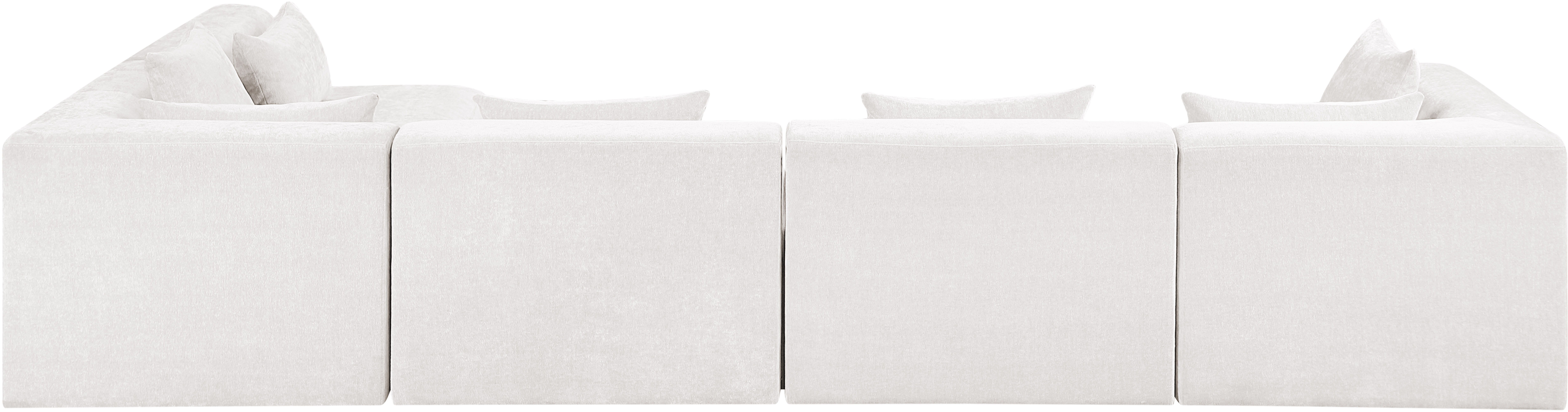 Stellar - 5 Piece Chenille Fabric 152" Modular Sectional - Cream