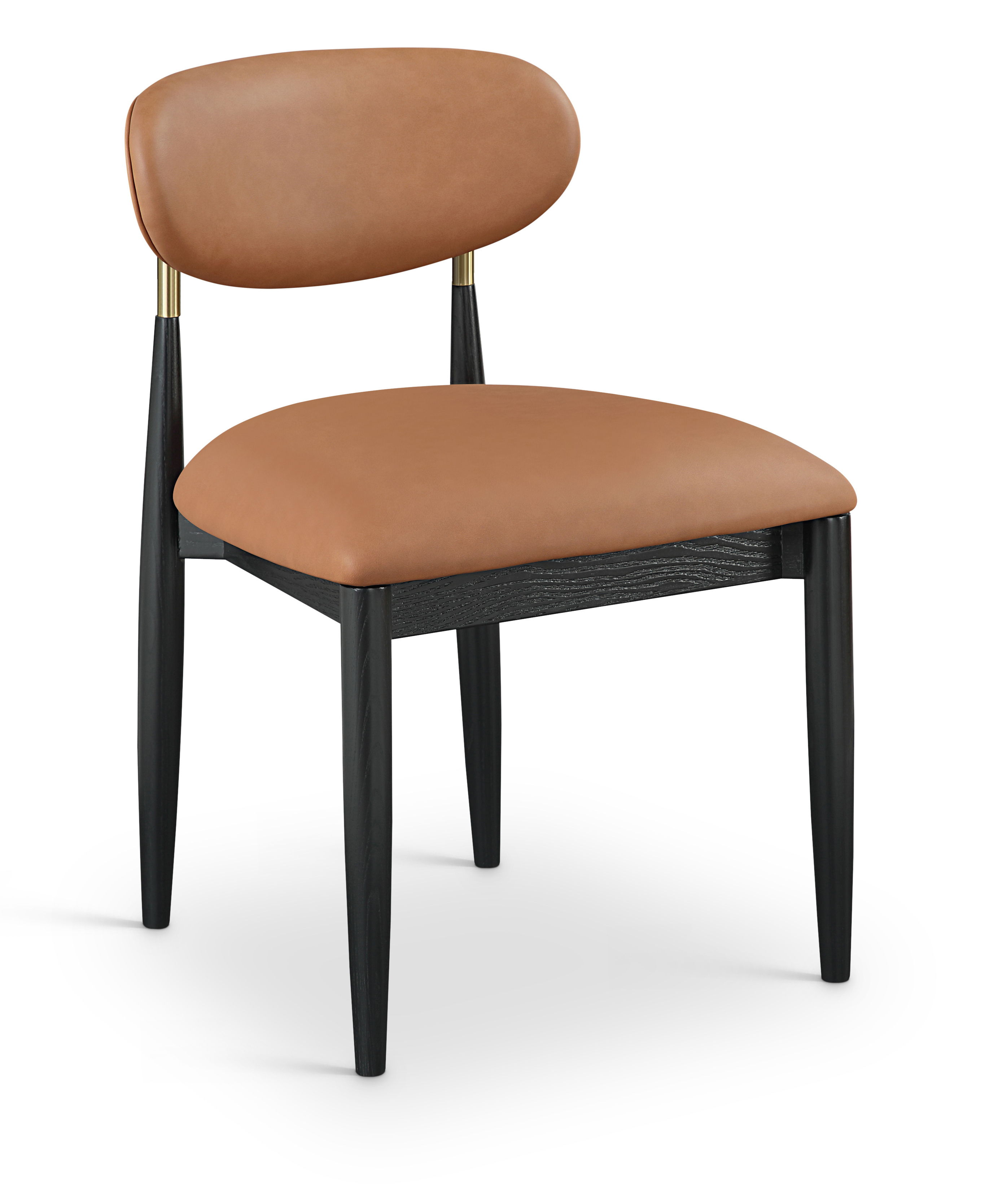Riccio - Vegan Leather Upholstered Dining Side Chair (Set of 2) - Cognac