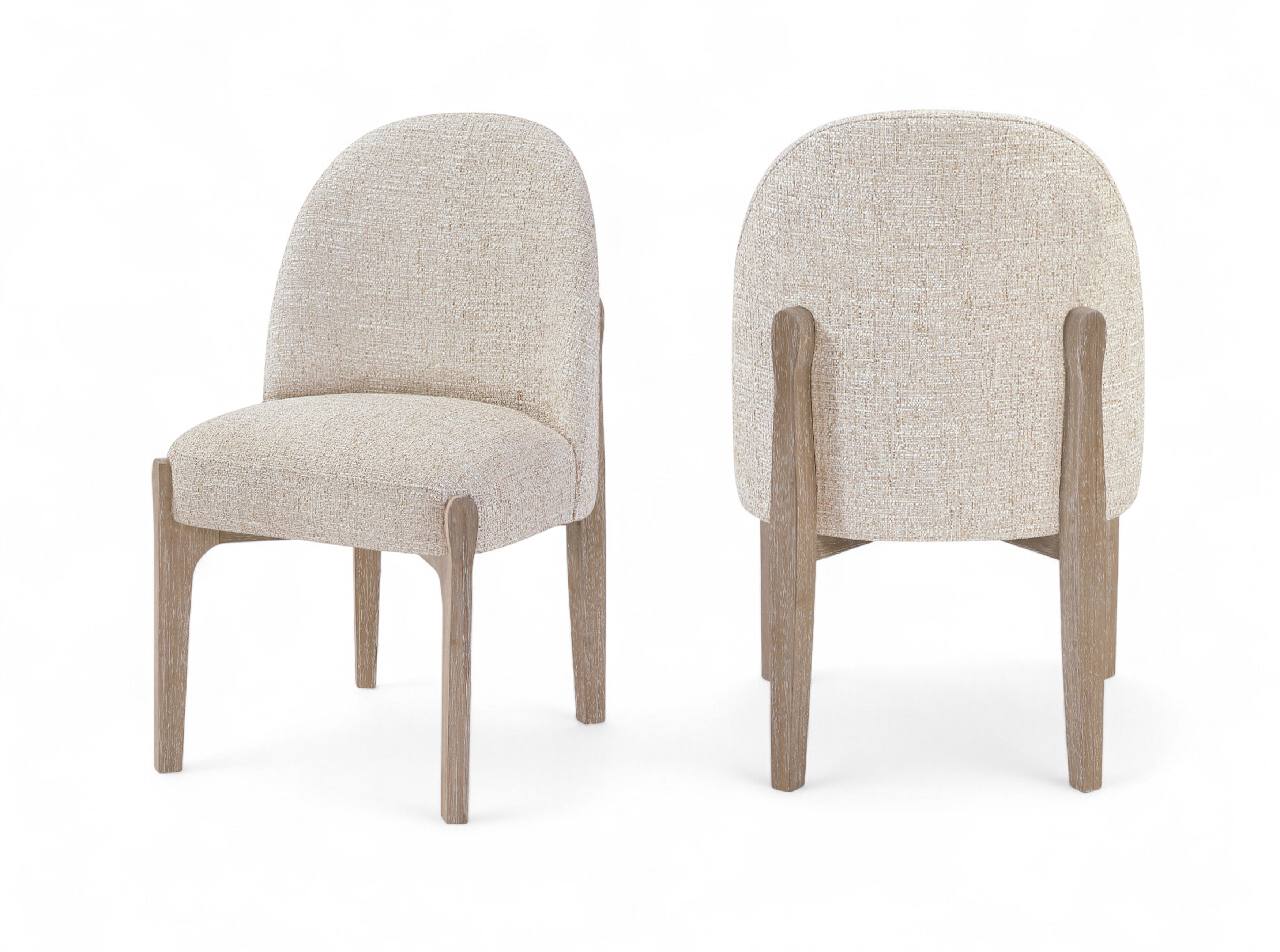 Torino - Fabric Upholstered Dining Chair (Set of 2) - Beige / Natural