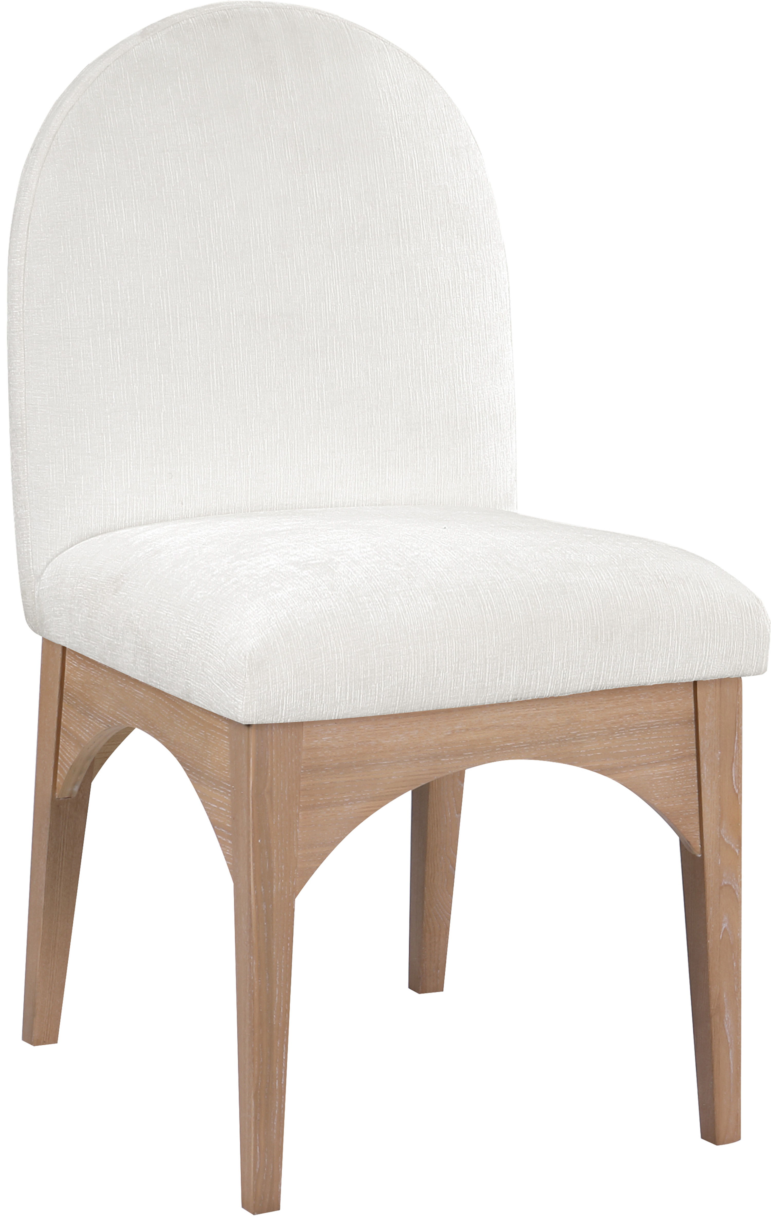 Waldorf - Chenille Dining Side Chair With Natural Legs - Cream