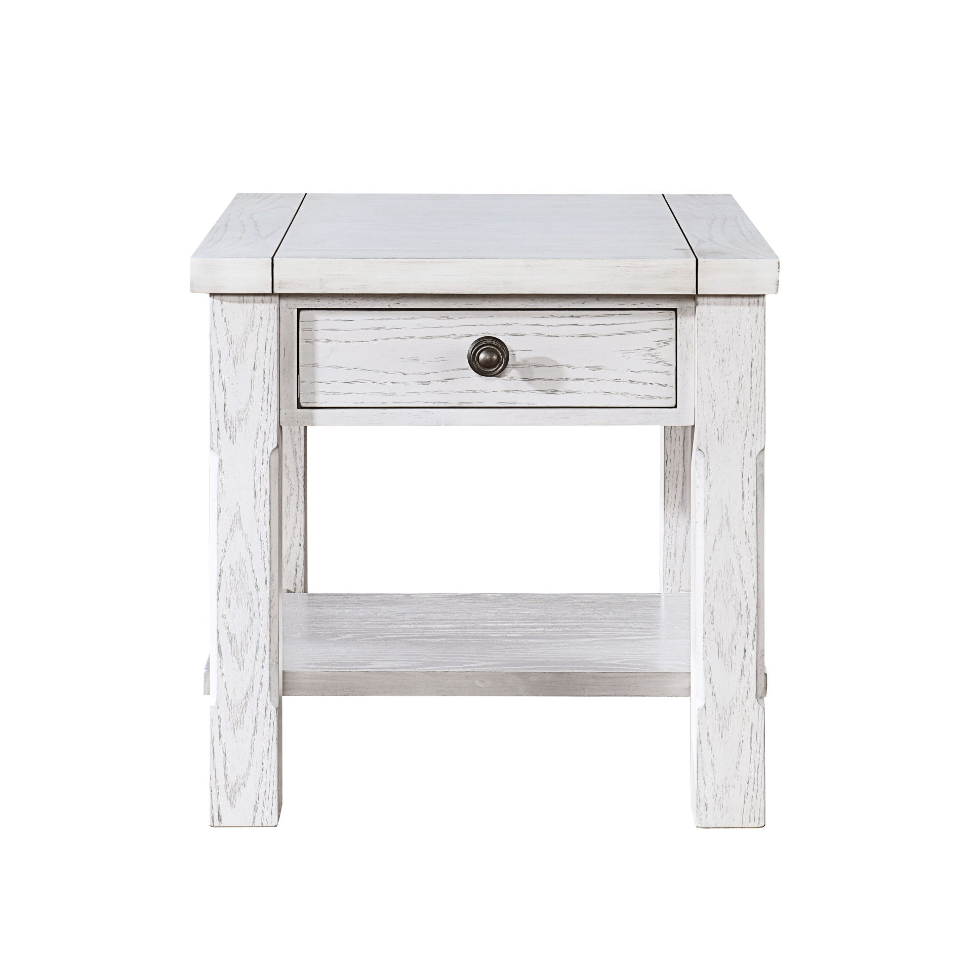 Dorsey - 1 Drawer End Table -White, white, view 3