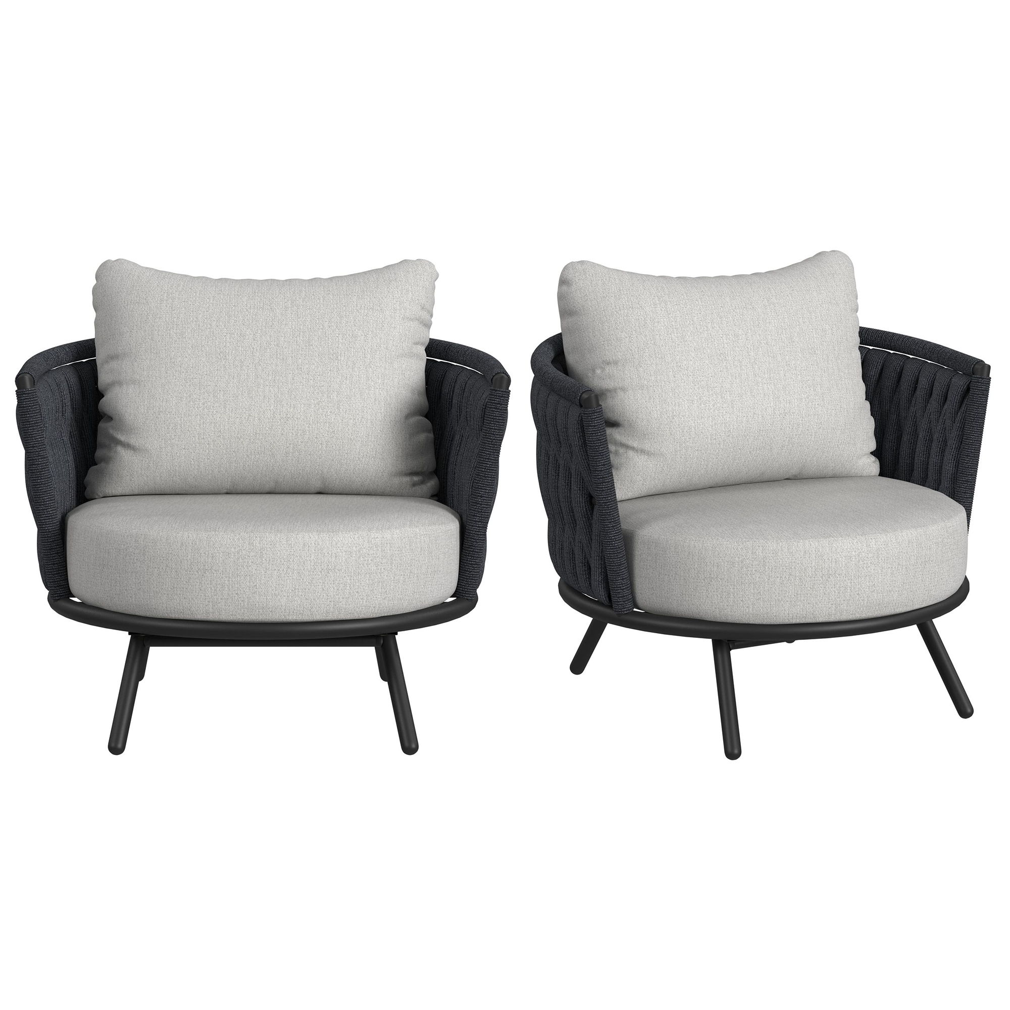 Bali - Chairs With Olefin (Set of 2) - Dark Gray