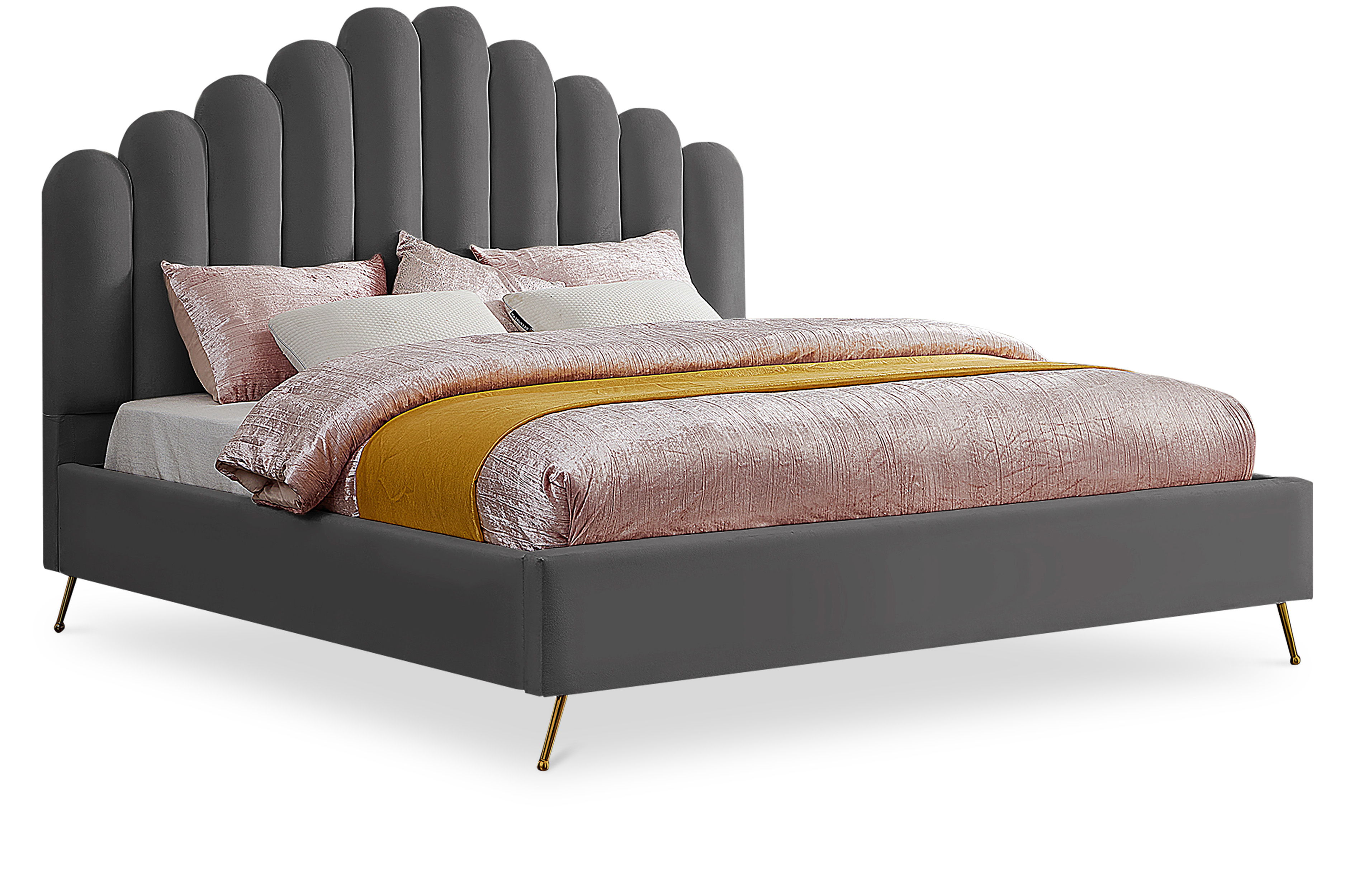 Lily - King Bed - Gray