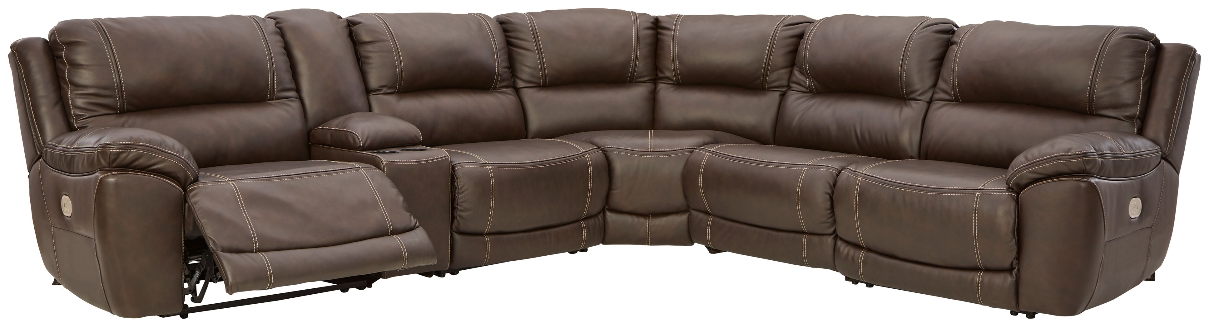 Ashley Furniture Dunleith - Power Sectional 6 Pc - Chocolate - Image 7