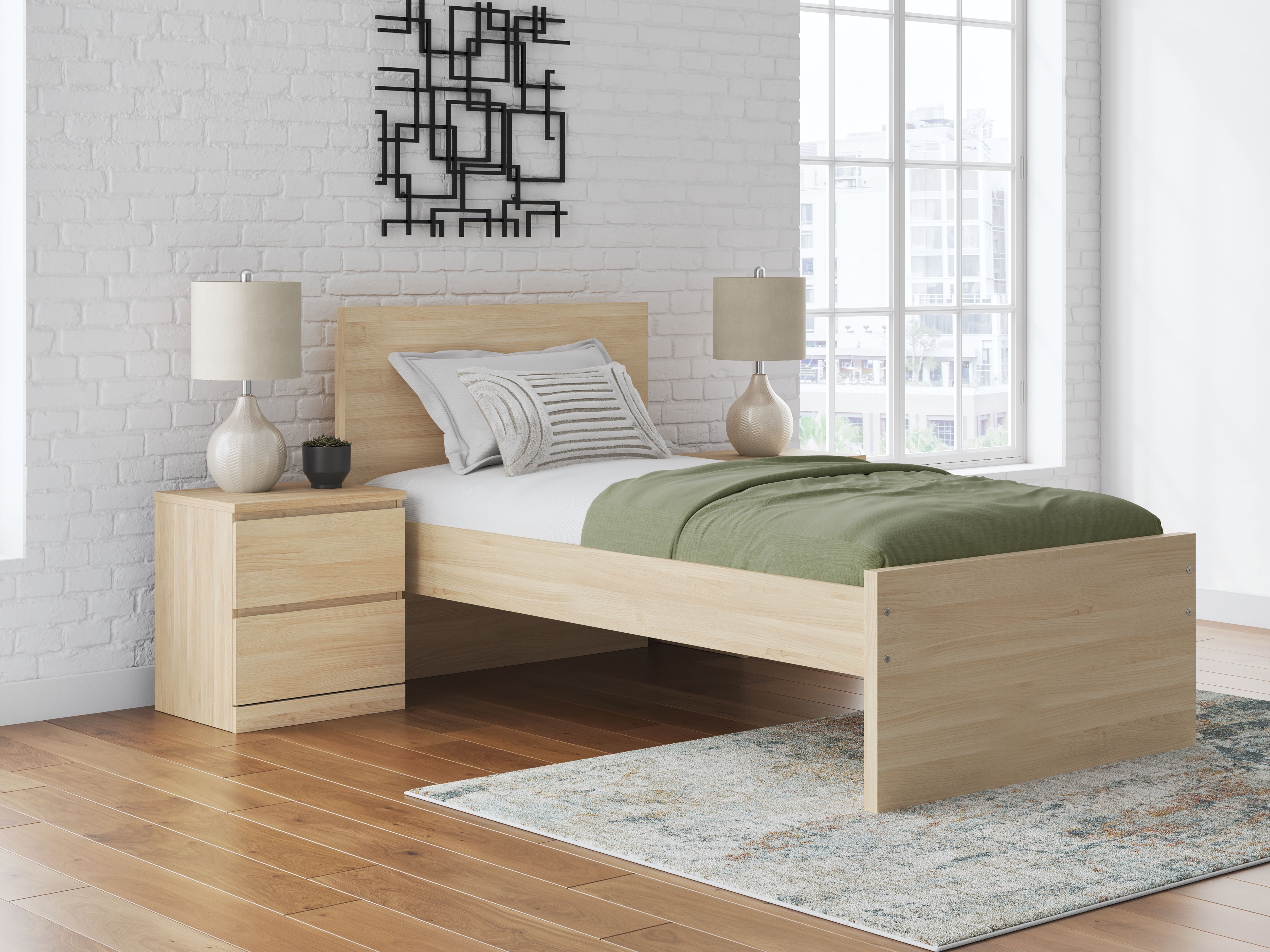 Onita - Twin Panel Platform Bed - Natural