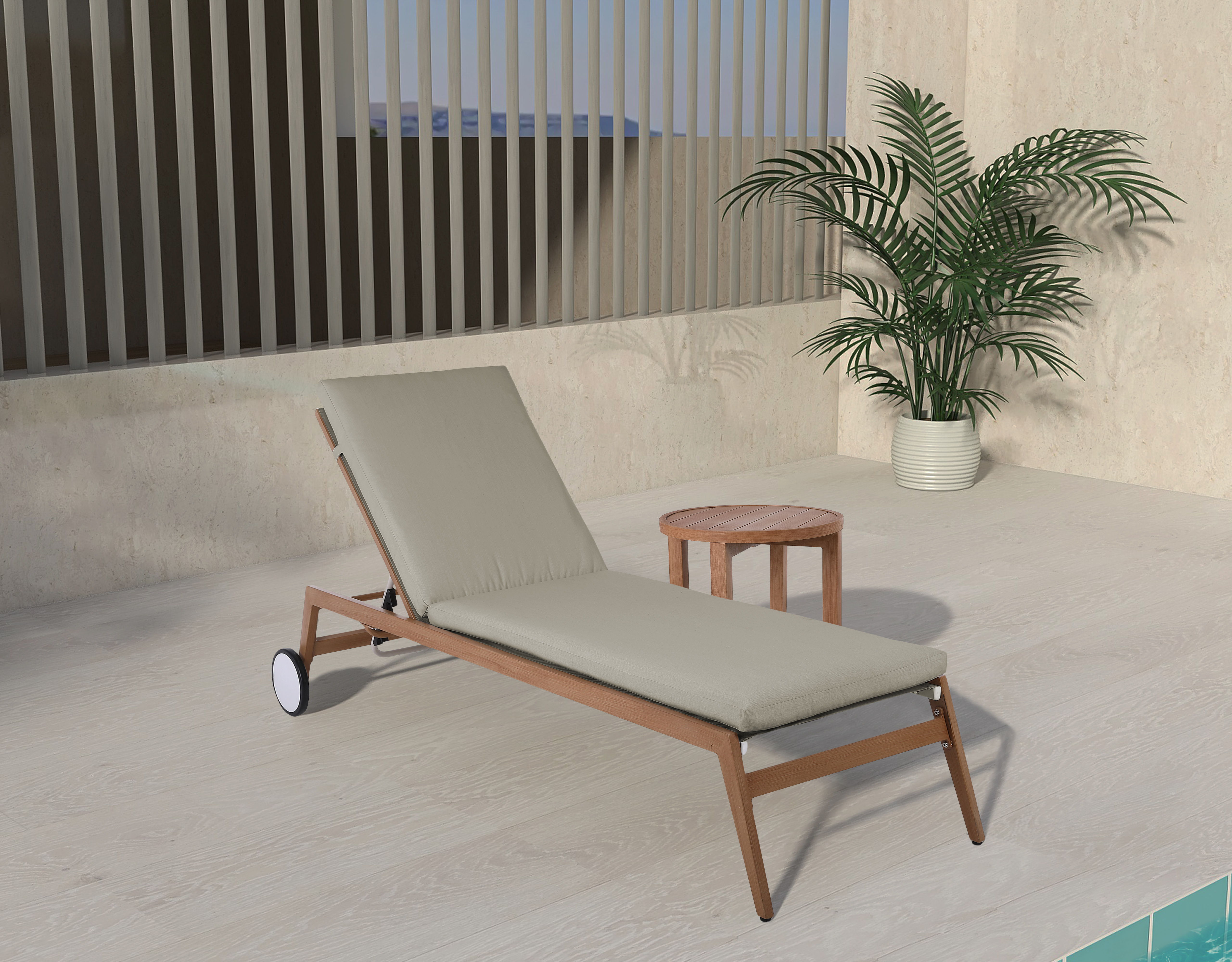 Maui - Water Resistant Outdoor Patio Lounger - Gray