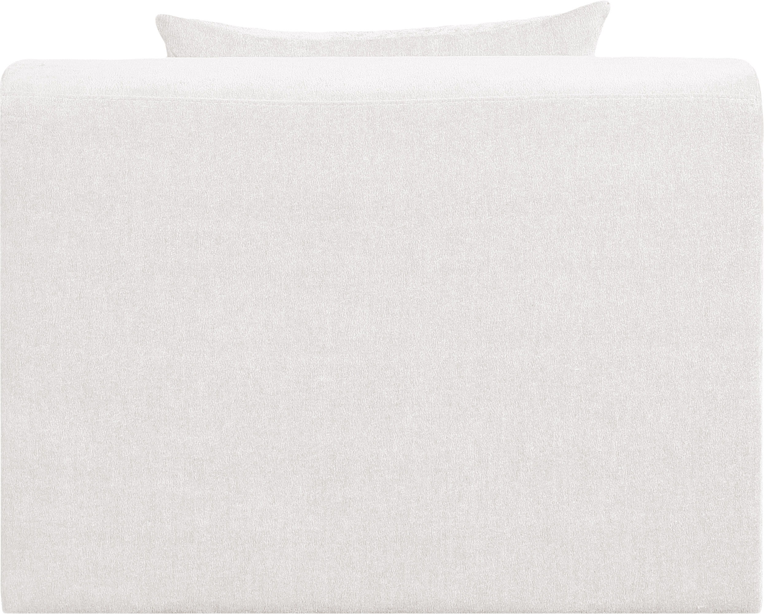 Stellar - Chenille Fabric Upholstered Modular Armless Chair - Cream
