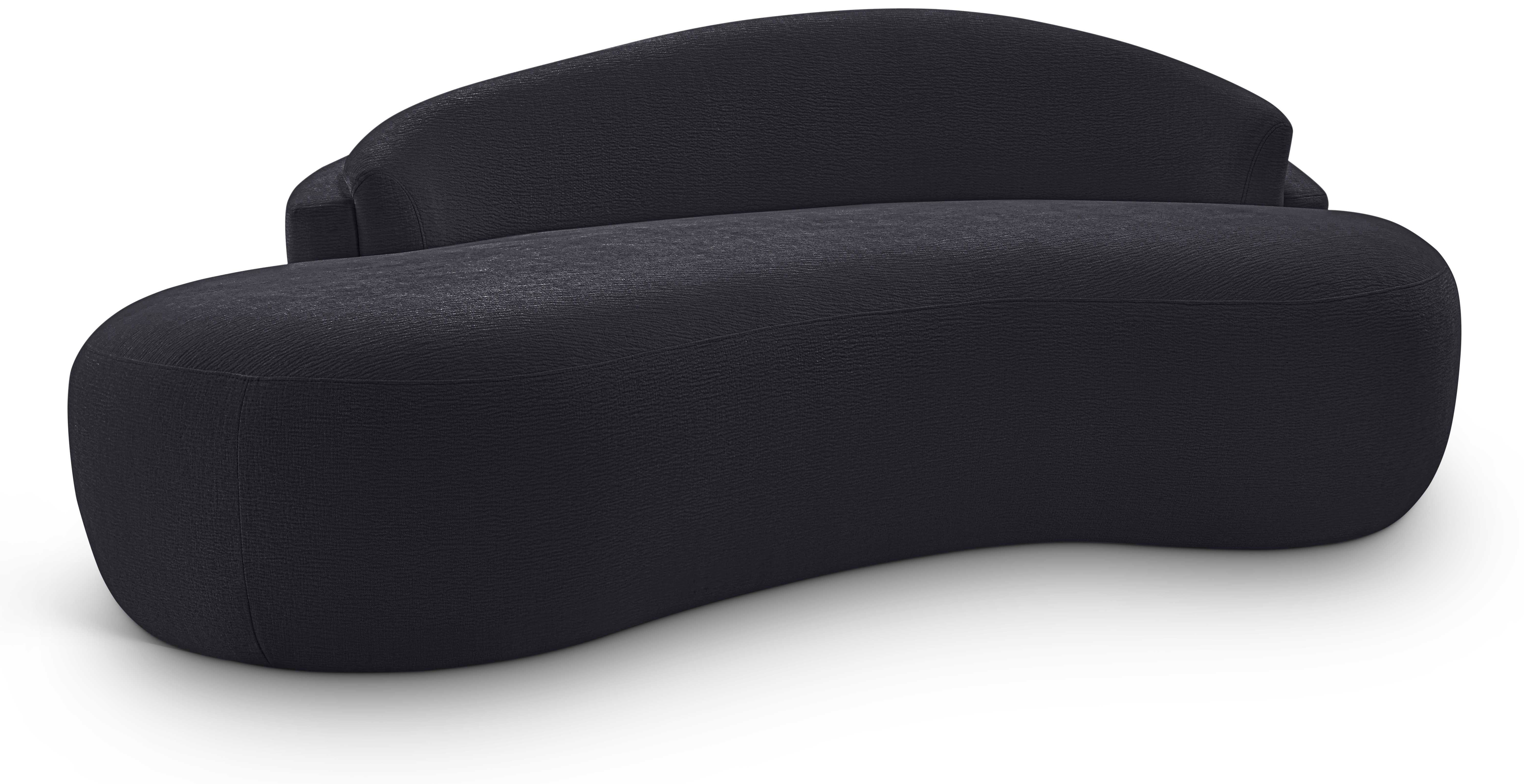 Caspian - Chenille Fabric 79" Upholstered Loveseat - Black