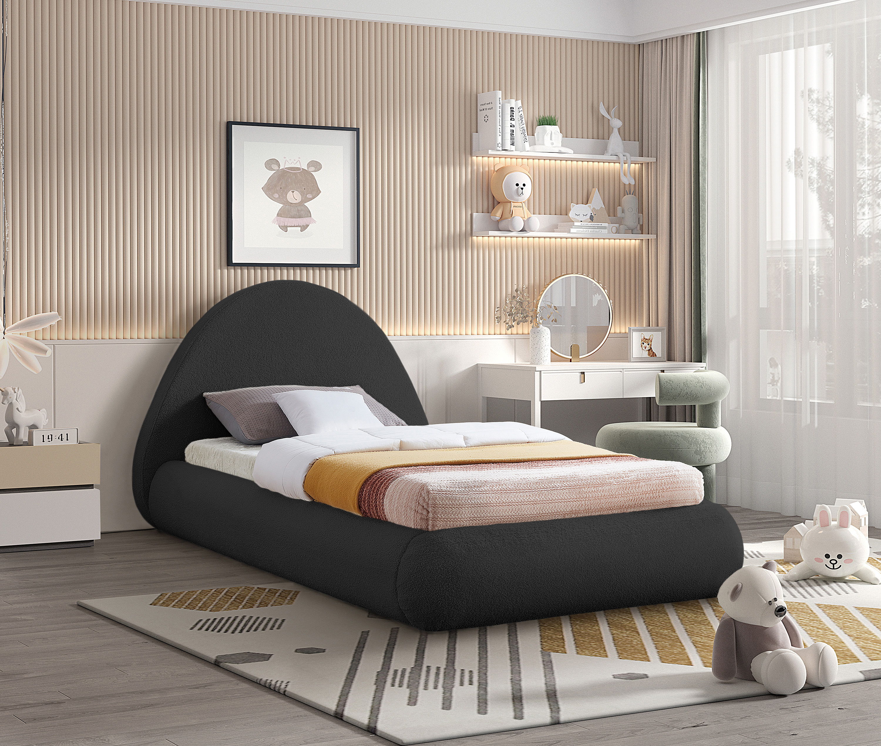 Rudy - Twin Bed - Black