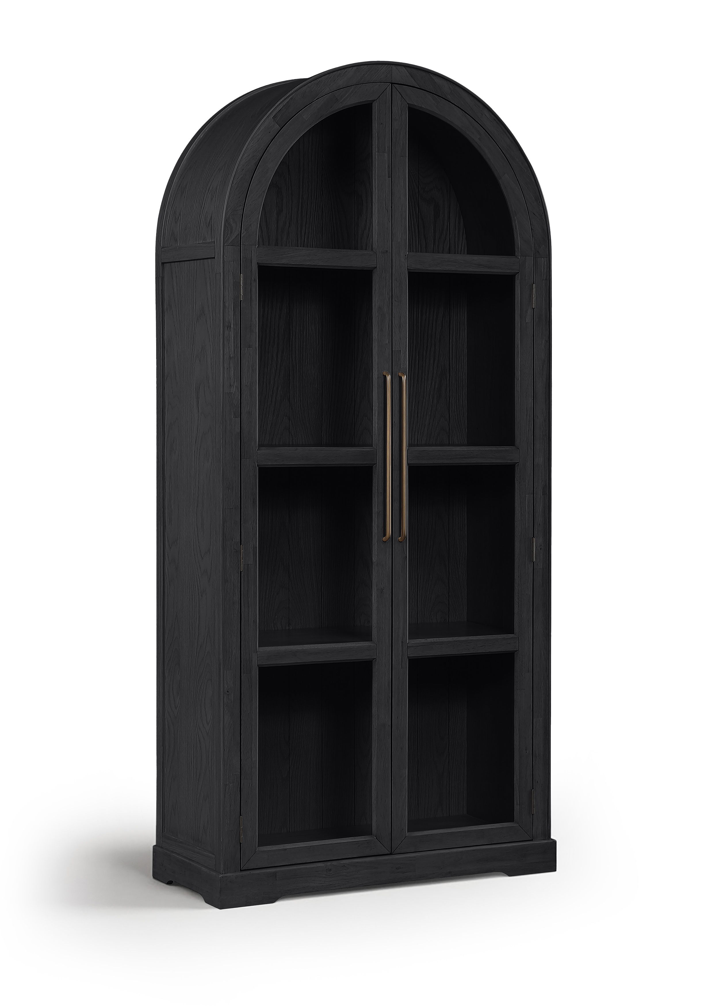 Corva - Solid Wood, Oak Veneer And Stainless Steel Storage Cabinet - Black