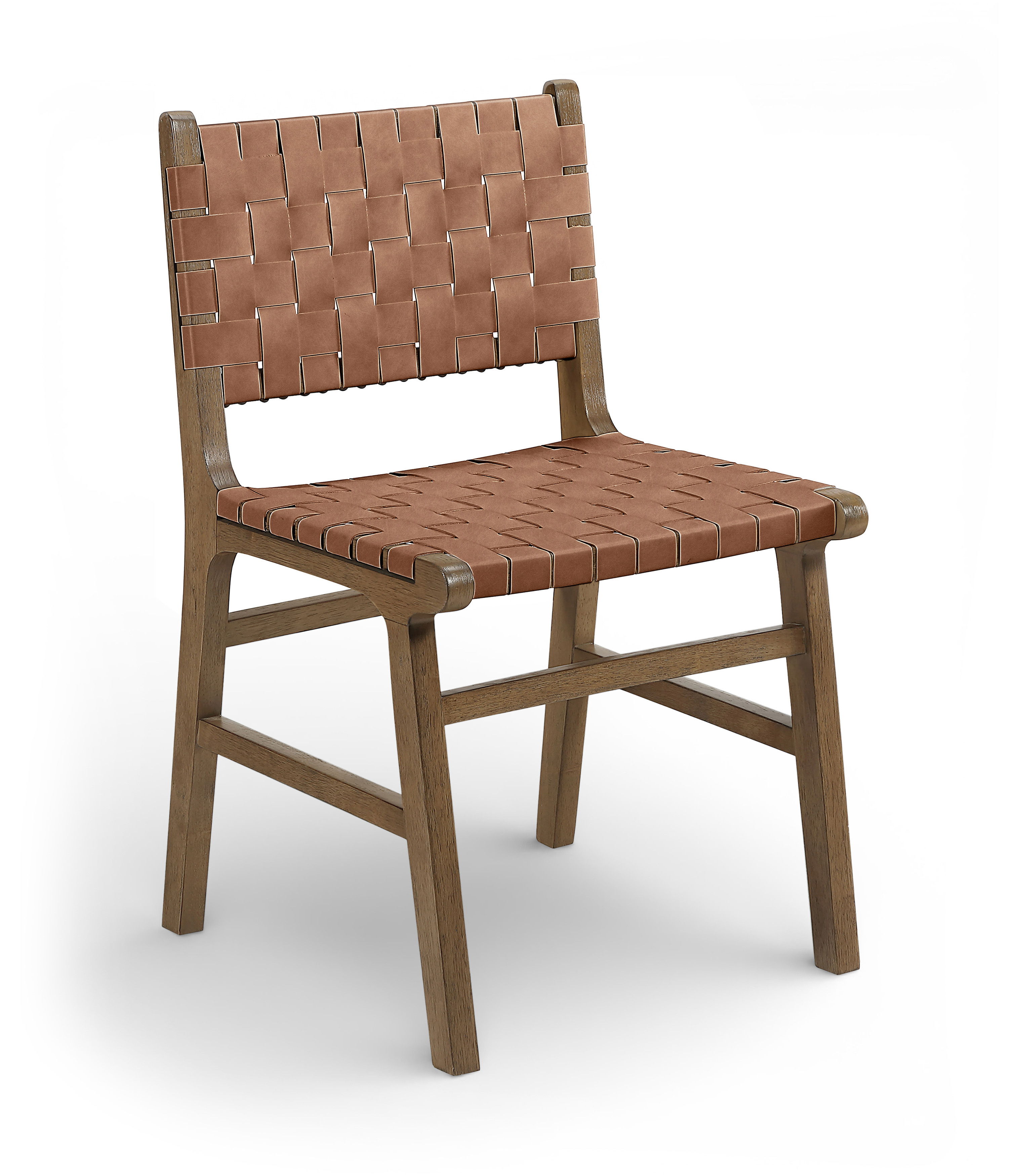 Entwine - Vegan Leather Upholstered Dining Chair - Brown / Painted Brown